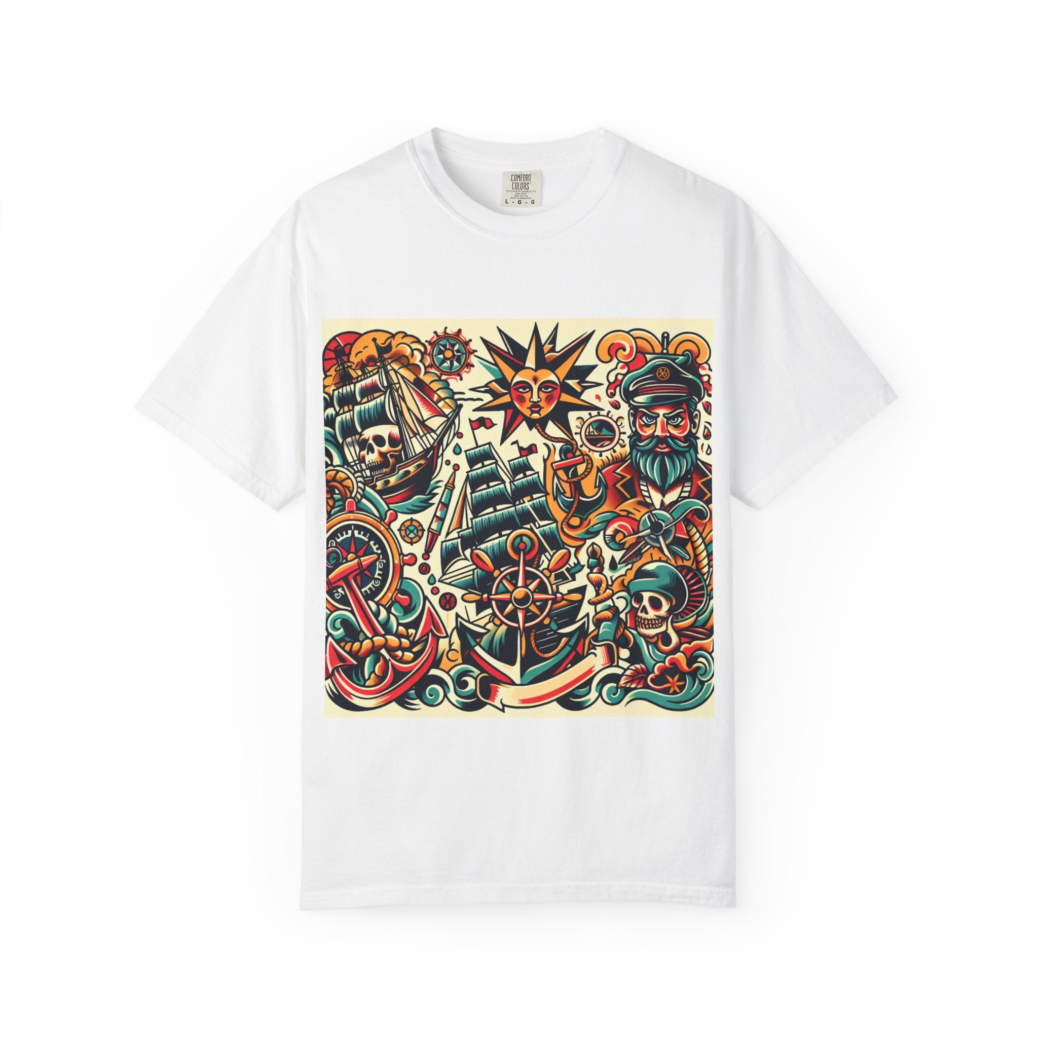 Nautical Adventure T-Shirt | Pirate Art Tee, Unisex Graphic Shirt, Summer Casual Wear, Gift for Sailors, Bold Streetwear