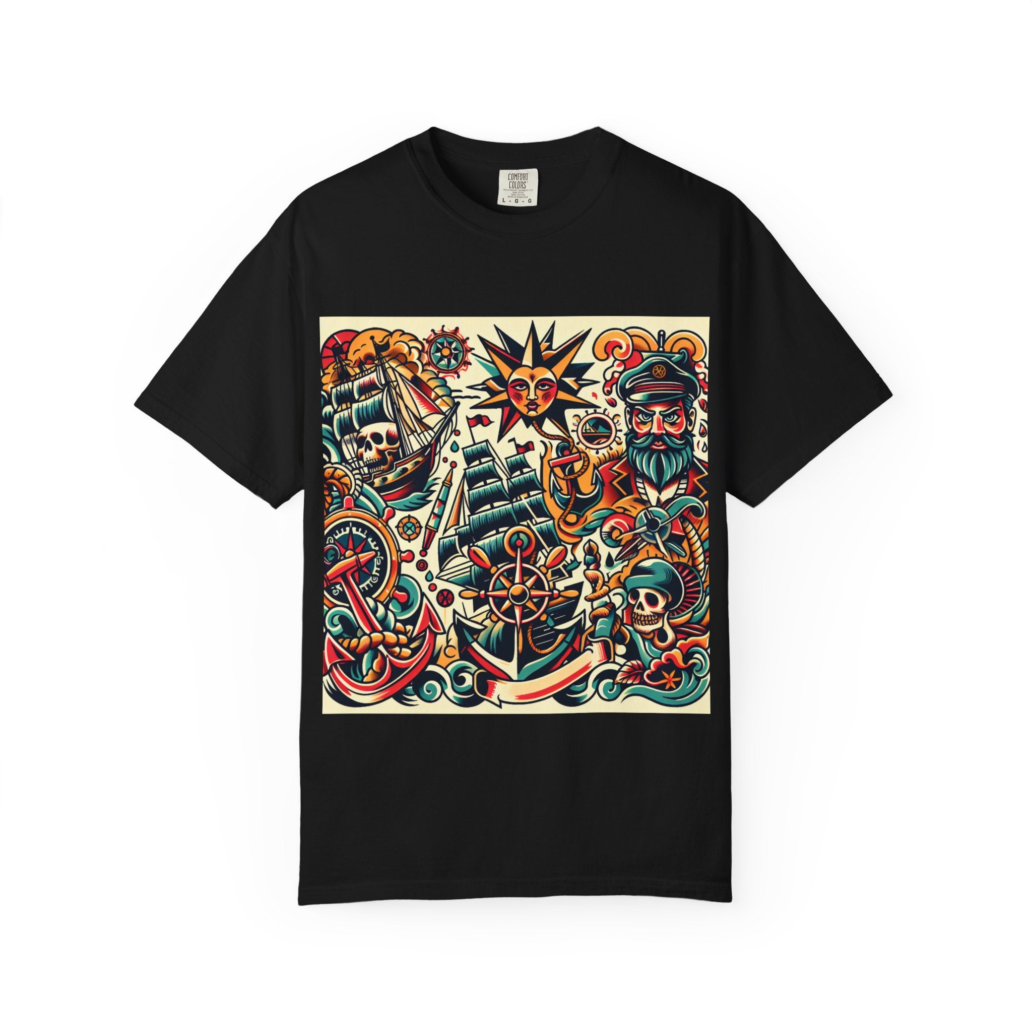 Nautical Adventure T-Shirt | Pirate Art Tee, Unisex Graphic Shirt, Summer Casual Wear, Gift for Sailors, Bold Streetwear