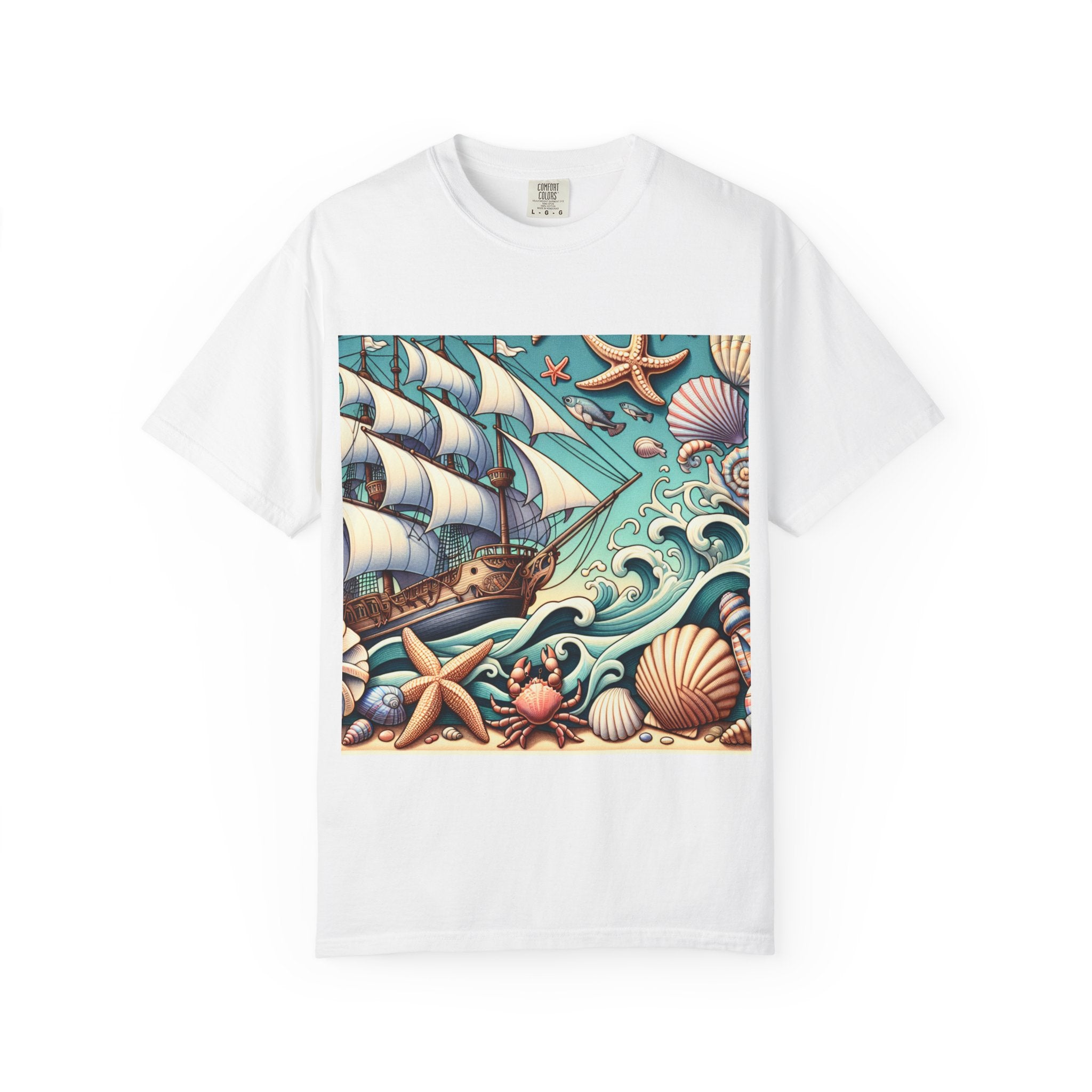 Nautical Adventure T-Shirt - Relaxed Fit, Beach Lover's Gift, Ocean Theme, Vacation Wear, Summer Style, Graphic Tee