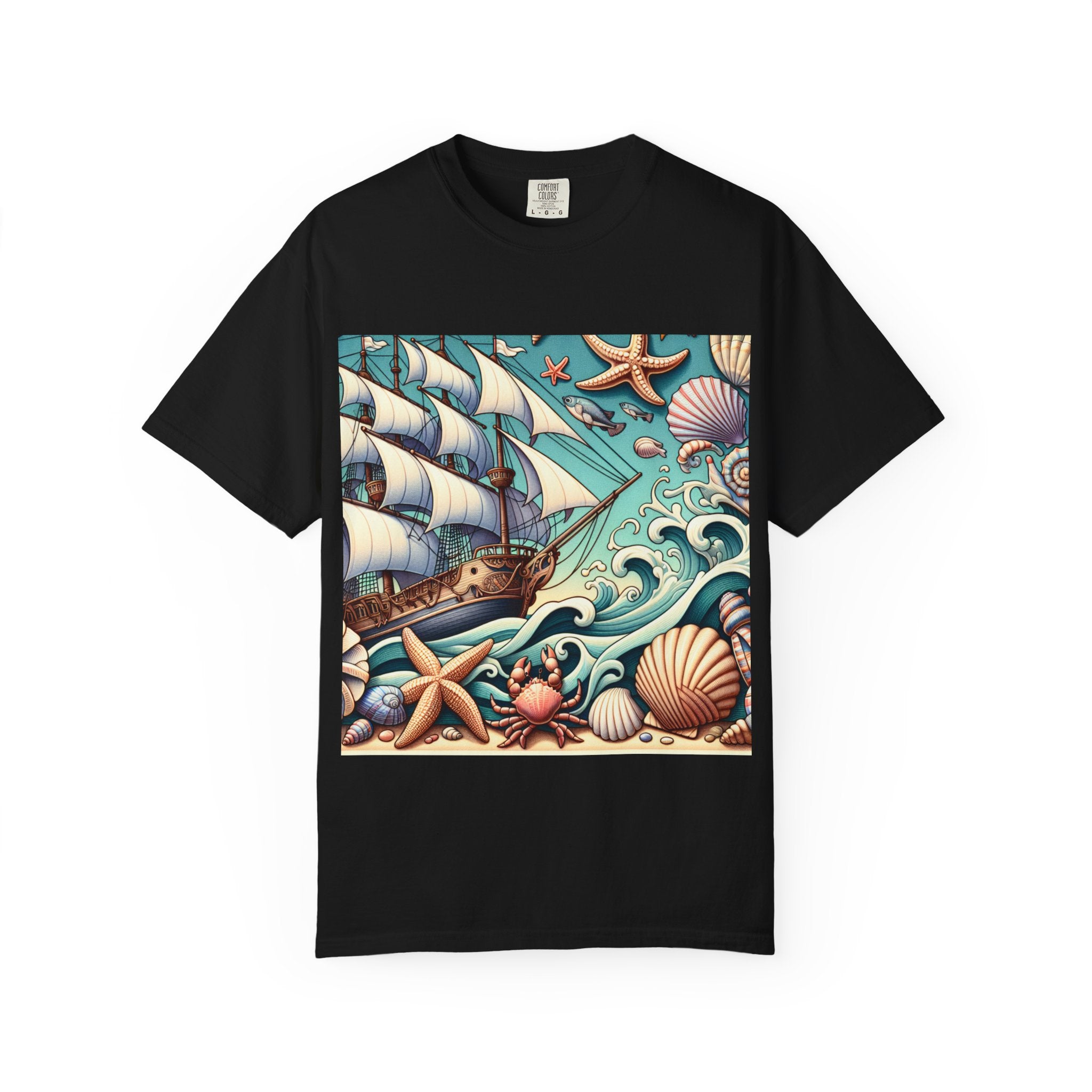 Nautical Adventure T-Shirt - Relaxed Fit, Beach Lover's Gift, Ocean Theme, Vacation Wear, Summer Style, Graphic Tee