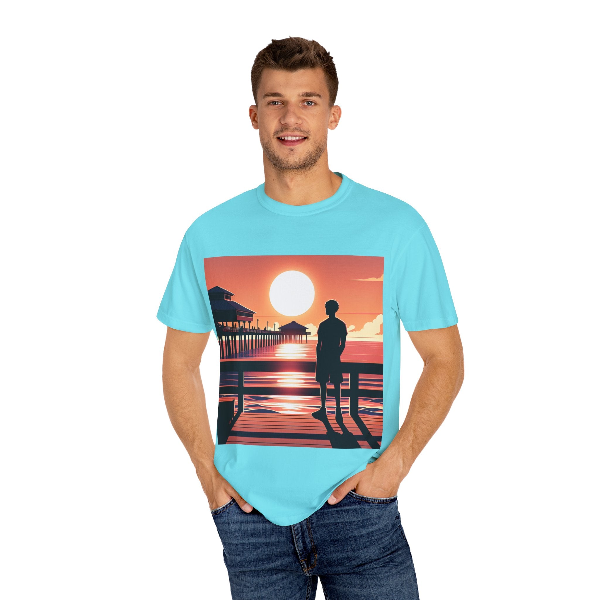 Sunset Vibes Unisex T-shirt | Nature Lover Gift, Relaxed Fit Tee, Casual Summer Wear, Art-Inspired Apparel, Travel T-shirt