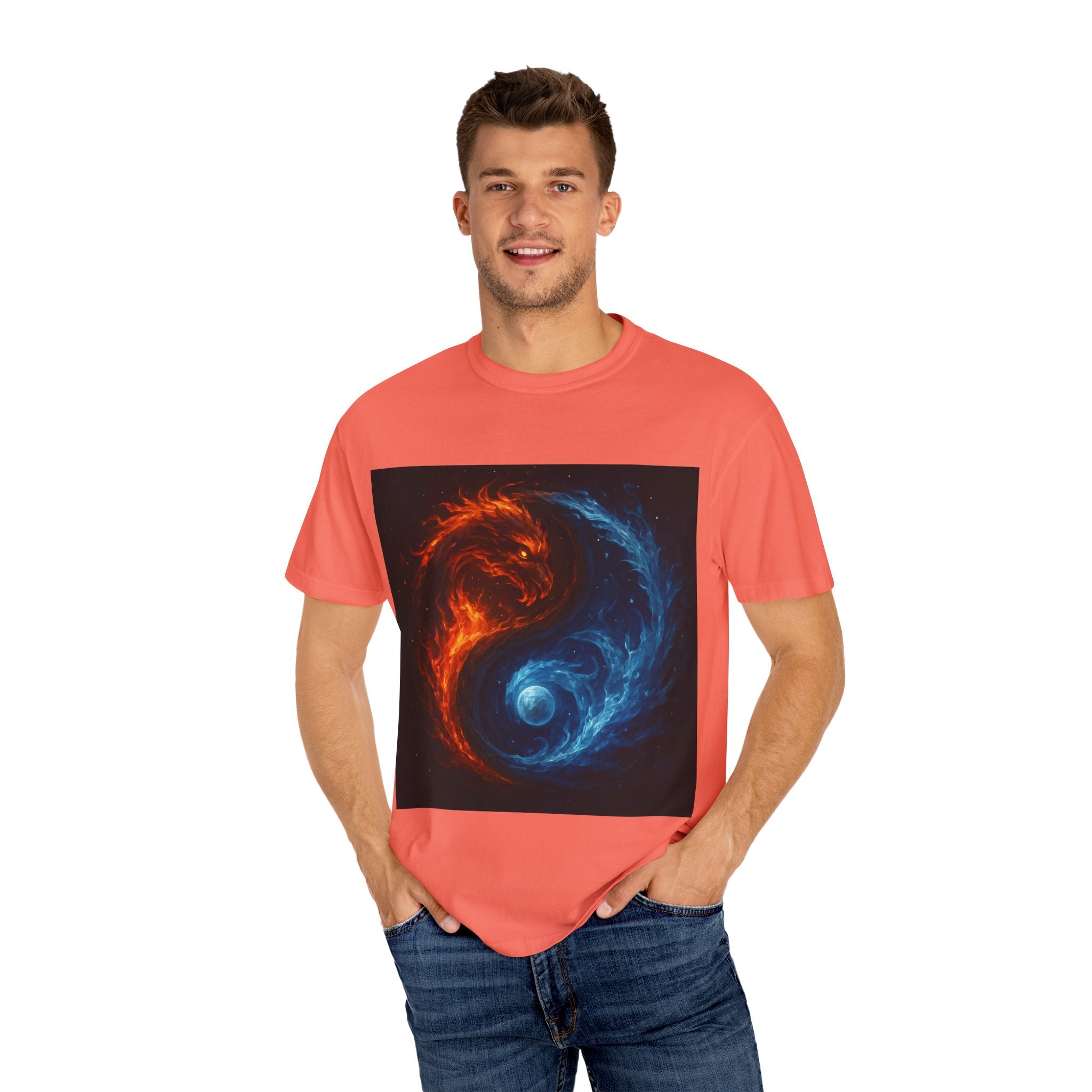 Dynamic Colorful Yin Yang T-Shirt, Unisex Graphic Tee, Meditation Gift, Balance Apparel, Spiritual Wear, Casual Style