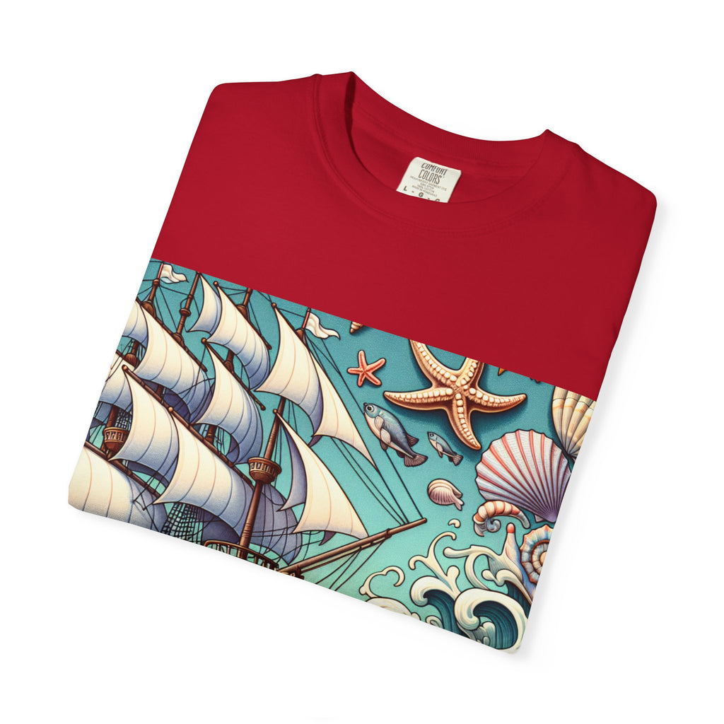 Nautical Adventure T-Shirt - Relaxed Fit, Beach Lover's Gift, Ocean Theme, Vacation Wear, Summer Style, Graphic Tee