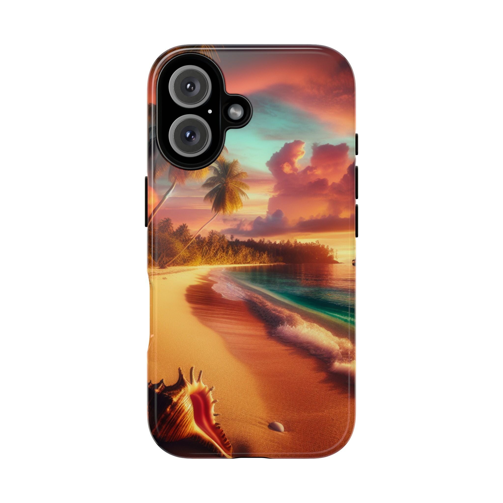 Tough Cases Beach Sunset Phone Case, Tropical Vibe, Gift for Vacation Lovers, Summer Accessory, Shell Design Decor