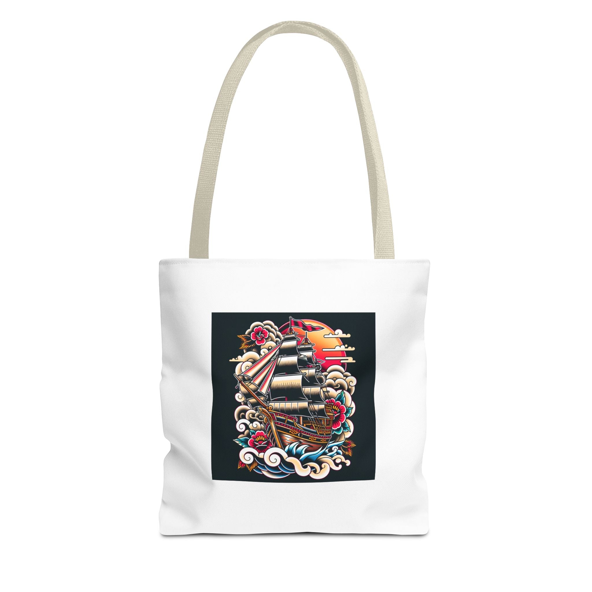 Pirate Ship Tote Bag, Nautical Tote for Adventurers, Eco-Friendly Shopper, Unique Gift for Travelers, Stylish Beach Bag