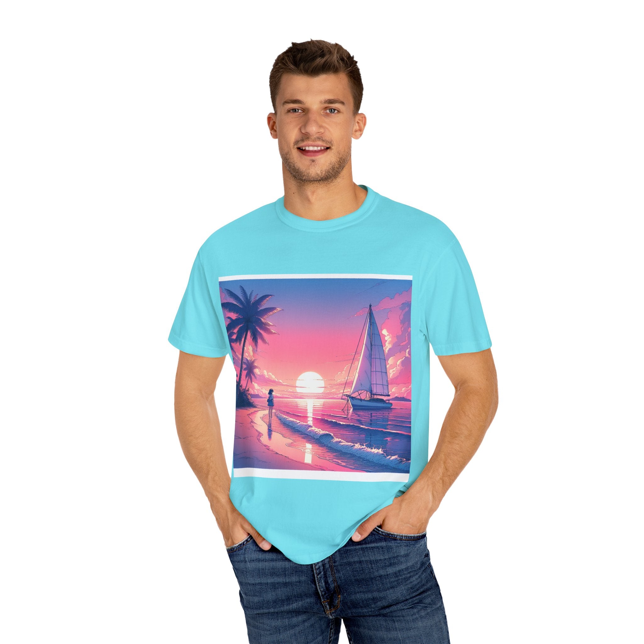 Sunset Sail Unisex T-Shirt, Beach Life Shirt, Vacation Tee, Gift for Sailors, Summer Fashion