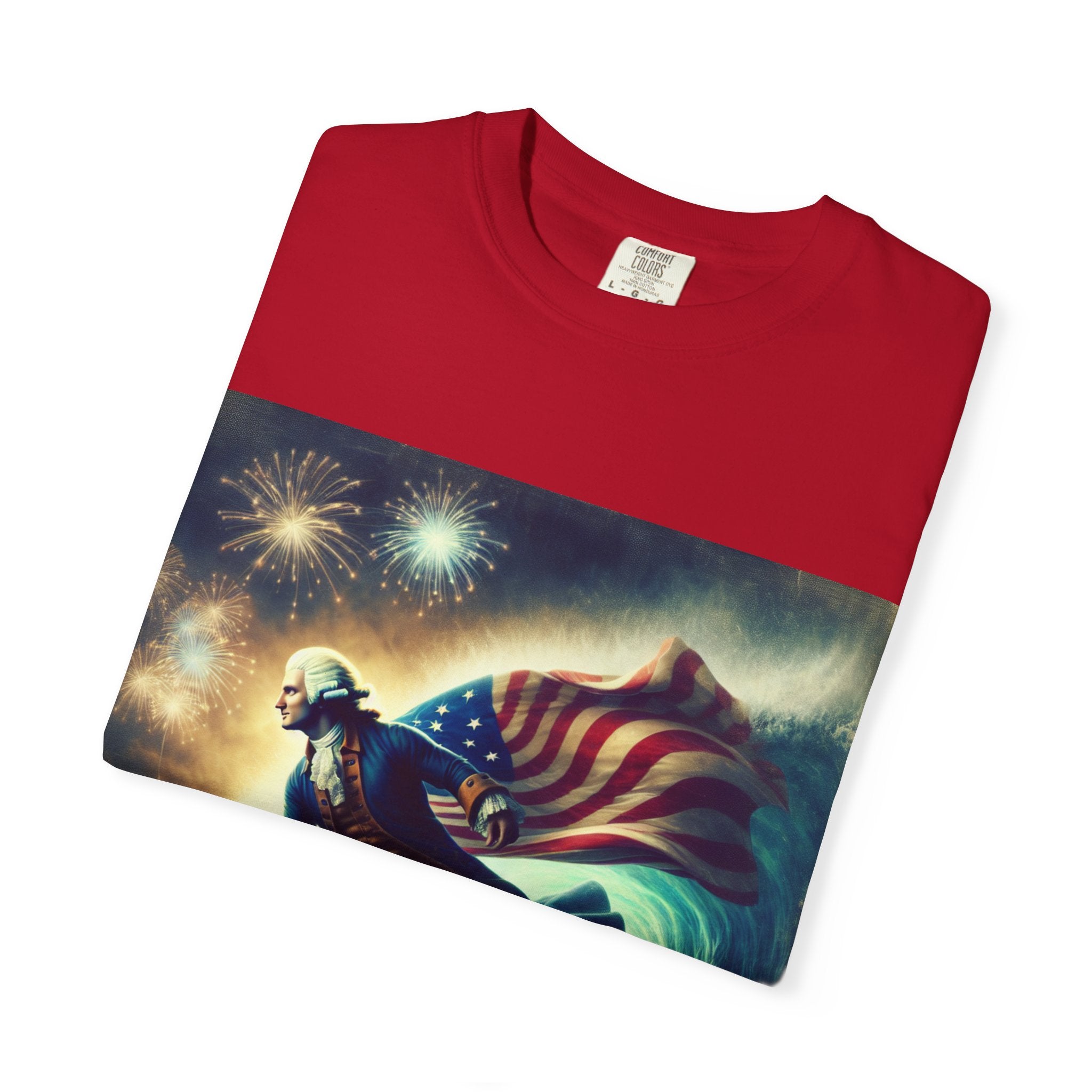 Patriotic Surfing T-Shirt, 4th of July Tee, Unisex Casual Shirt, Gift for Surfers, Independence Day Apparel