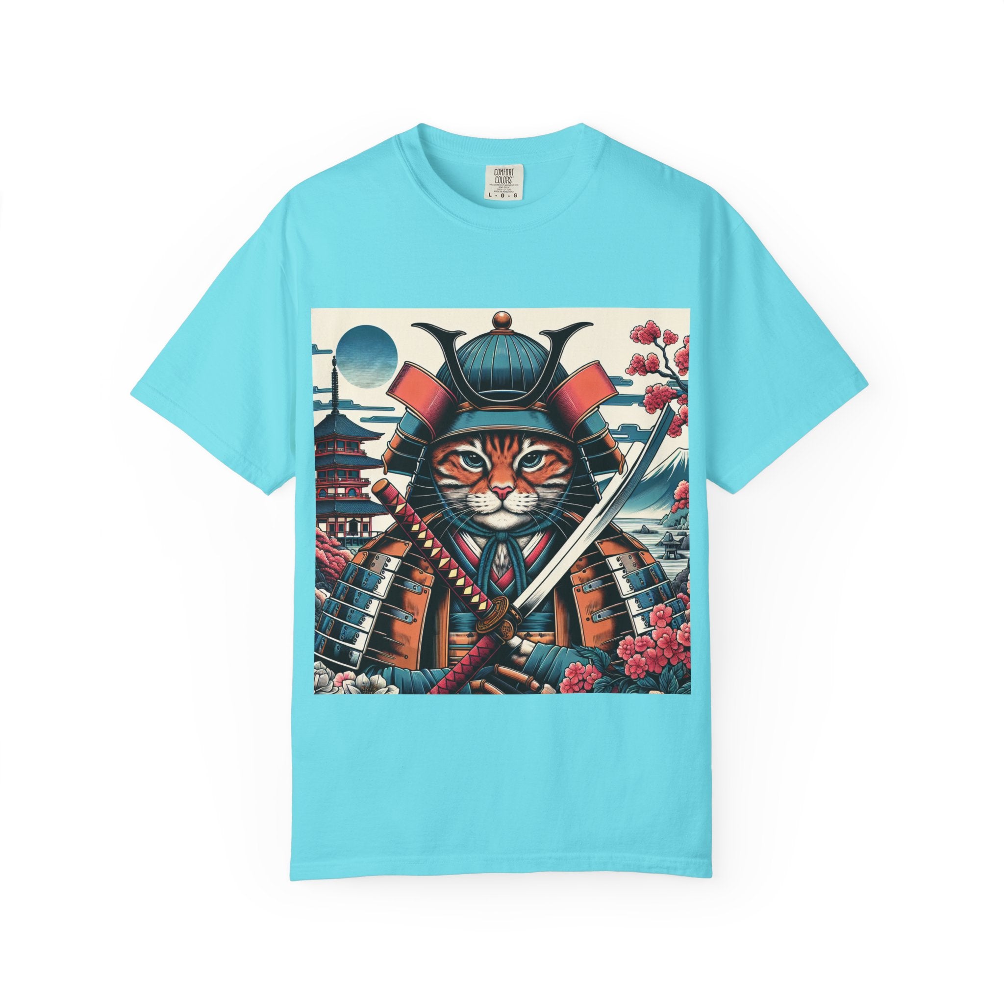 Samurai Tiger T-Shirt, Unisex Graphic Tee with Fierce Cat Design, Perfect Gift for Cat Lovers, Cool Anime Style, Unique Casual Wear