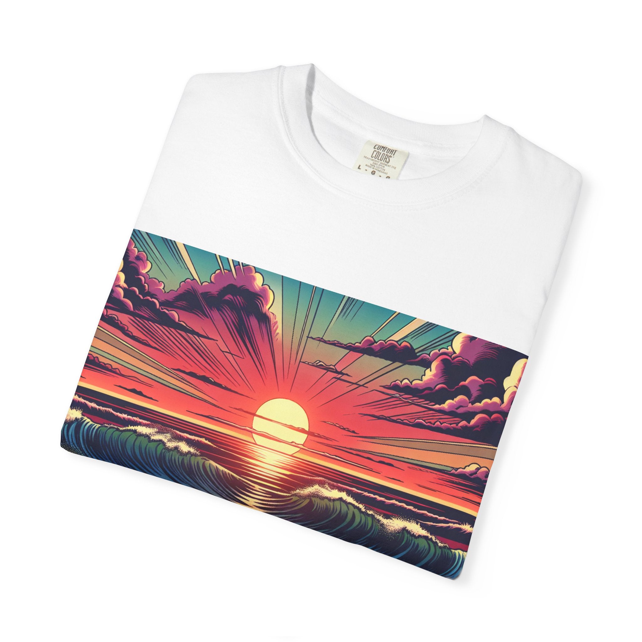Sunset Waves Unisex T-Shirt | Beach Vibes, Summer Apparel, Ocean Lover Gift, Casual Wear, Graphic Tee