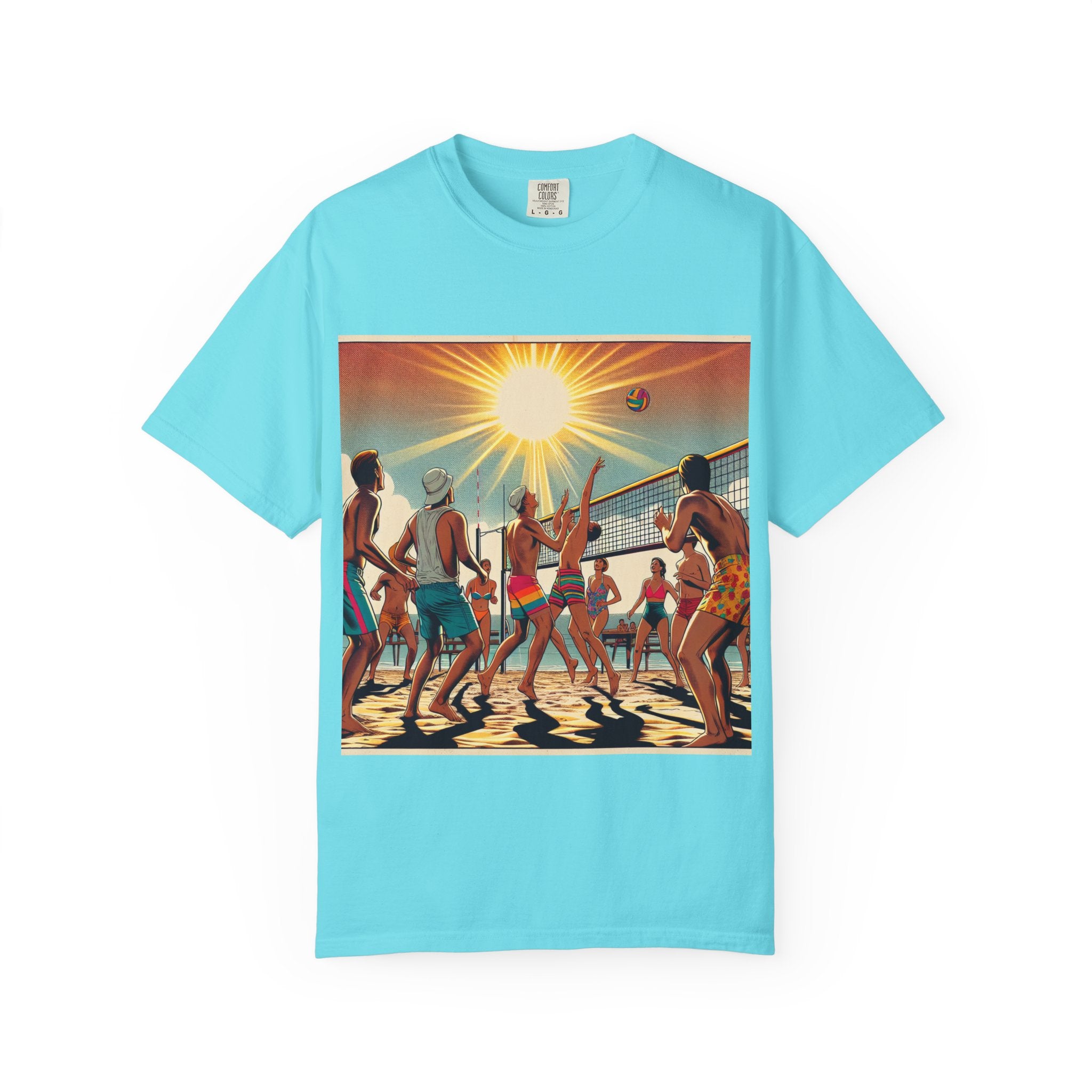 Beach Volleyball Vibes Unisex Garment-Dyed T-shirt | Summer Style, Casual Wear, Gift for Him/Her, Beach Day Essential, Vacation Outfit