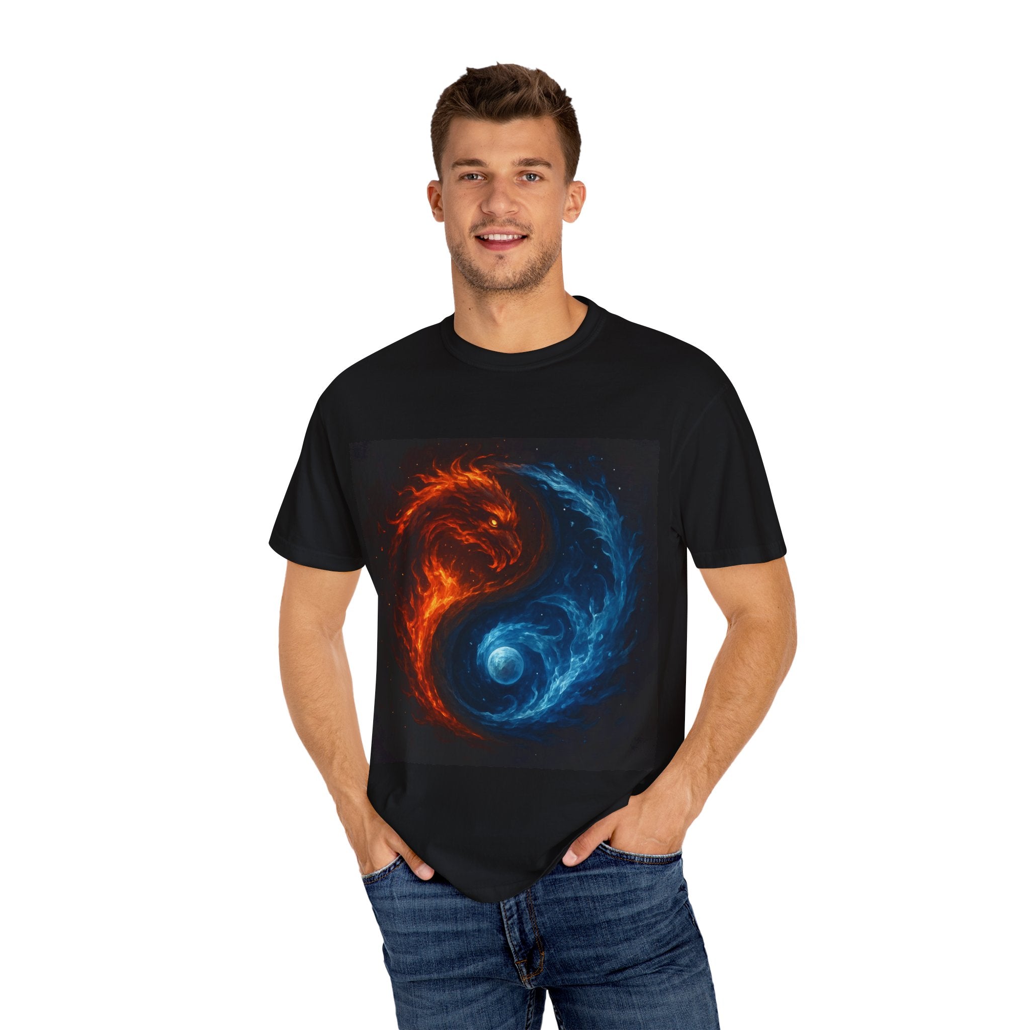 Dynamic Colorful Yin Yang T-Shirt, Unisex Graphic Tee, Meditation Gift, Balance Apparel, Spiritual Wear, Casual Style