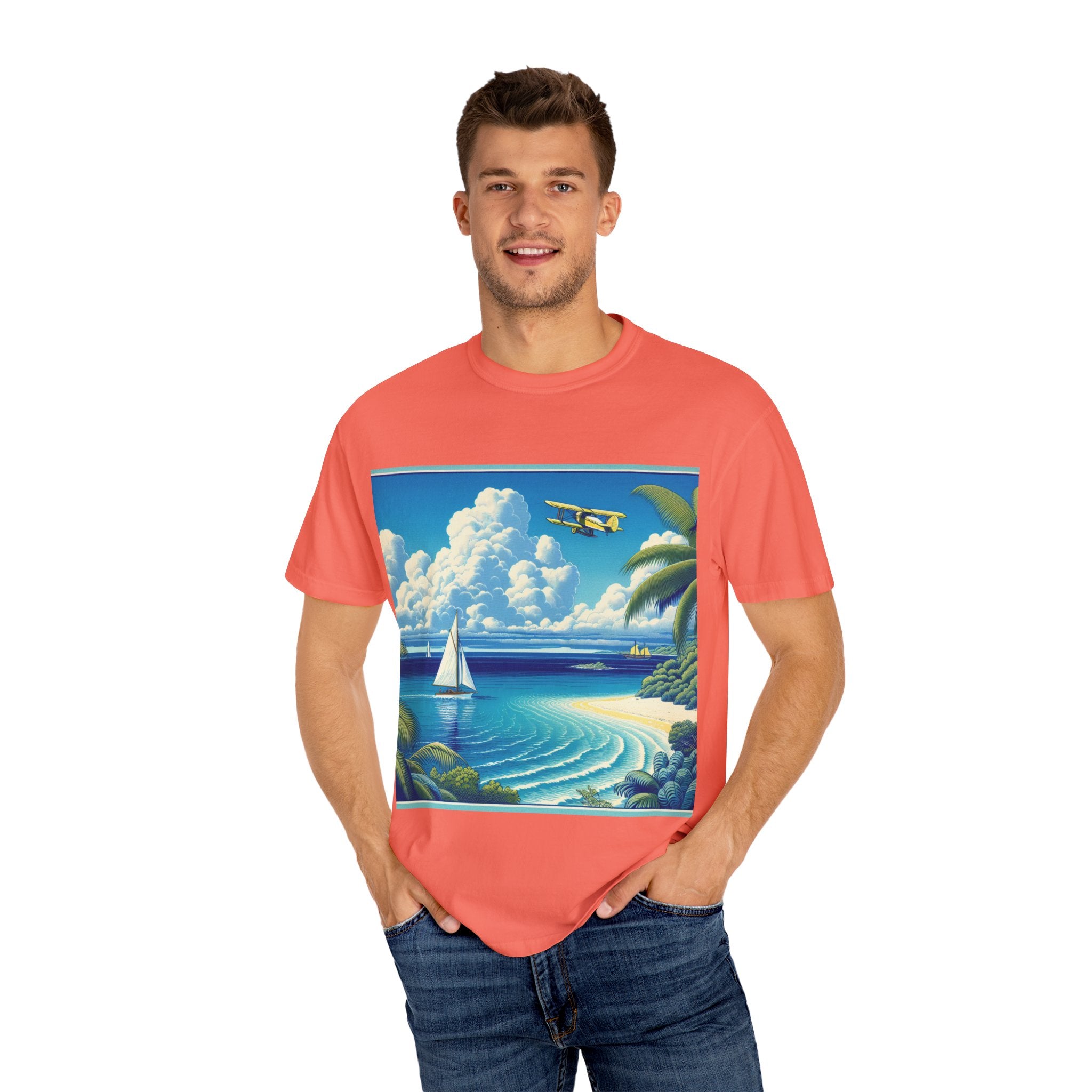 Beach Vibes T-Shirt, Unisex Casual Tee, Summer Apparel, Vacation Wear, Nautical Graphic Shirt