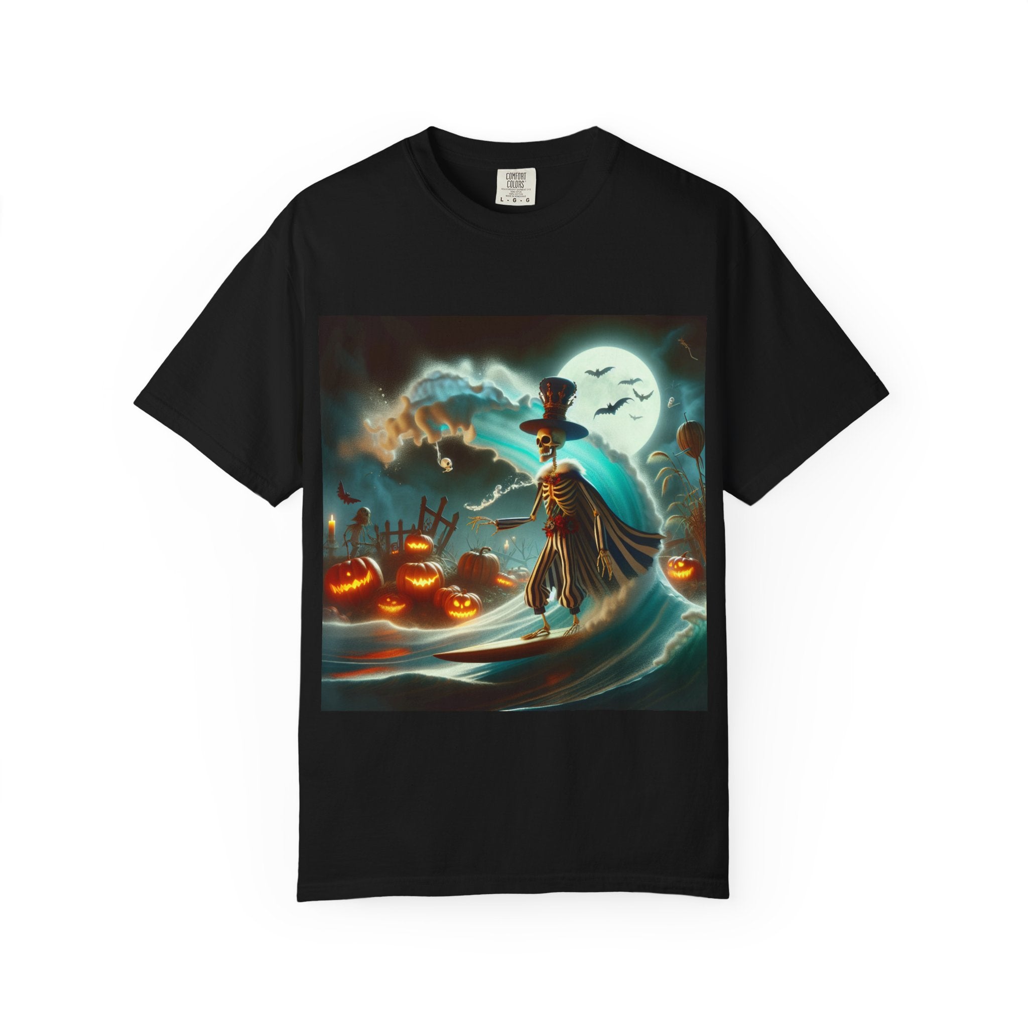 Halloween Themed Unisex Garment-Dyed T-shirt, Spooky Shirt, Pumpkin Tee, Fall Fashion, Ghostly Vibes, Gift for Halloween Lovers