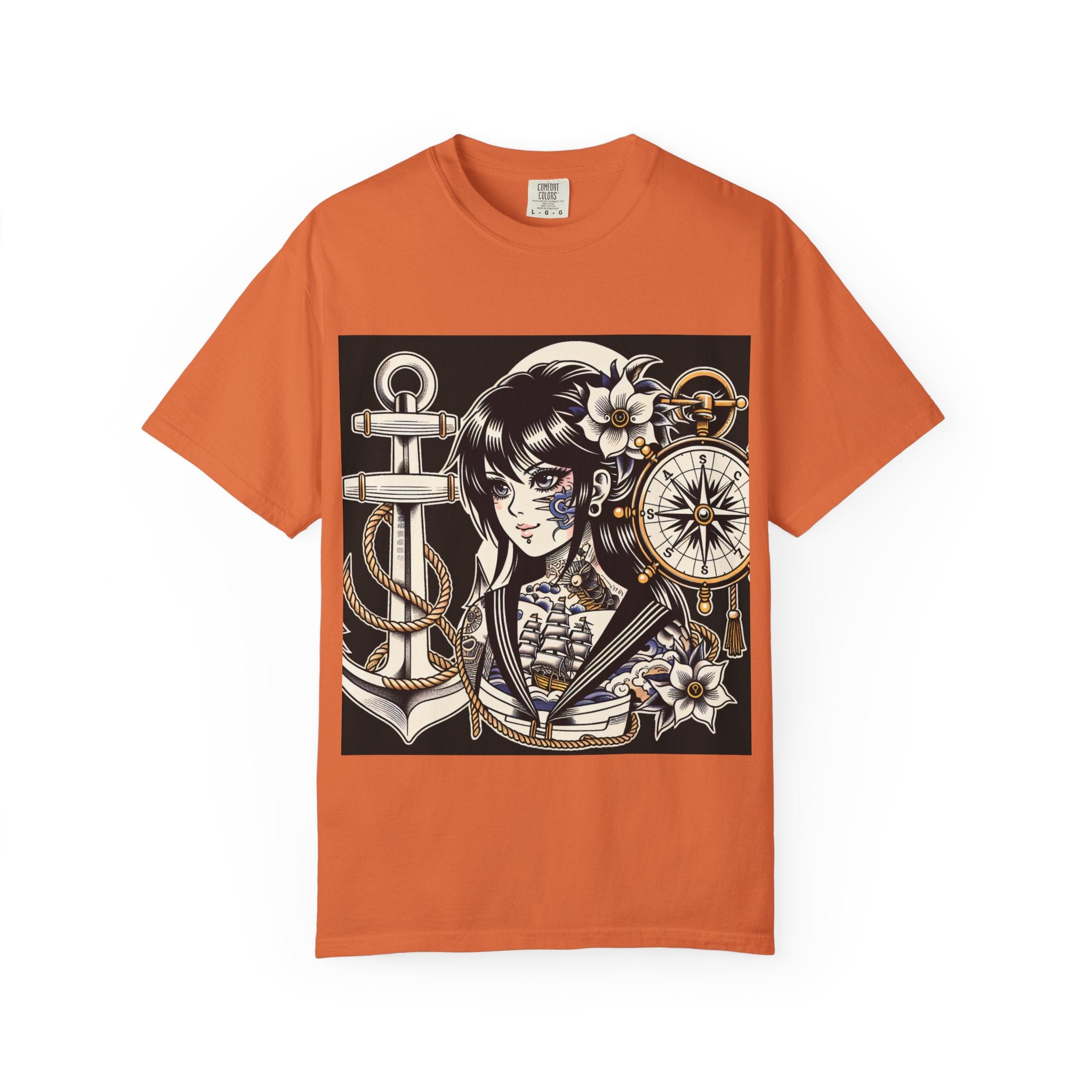 Stylish Unisex Garment-Dyed T-Shirt with Retro Floral Design, Graphic Tee for Festivals, Casual Wear, Gift for Art Lovers, Streetwear