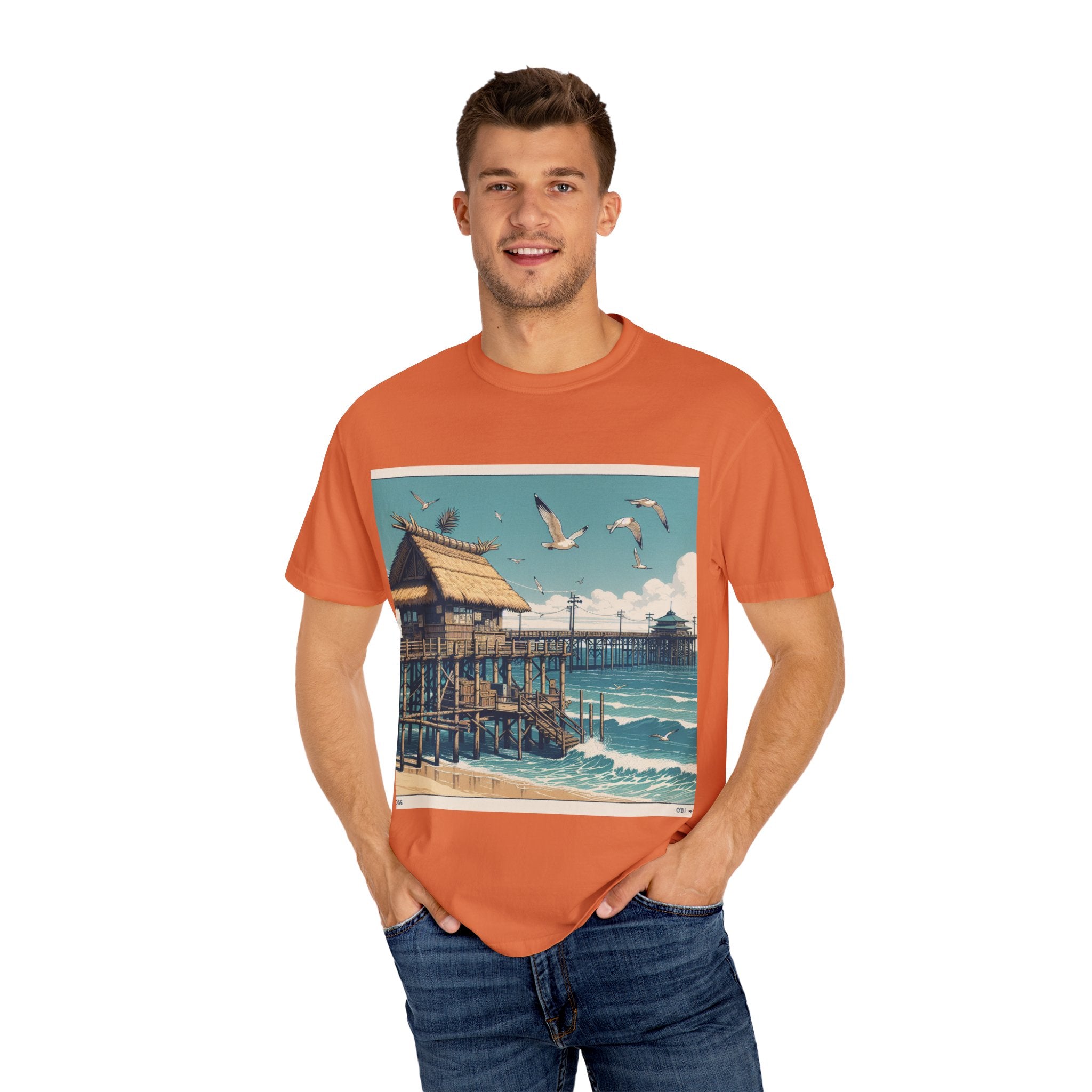 Beach-Inspired Unisex T-shirt, Relaxed Tee, Casual Summer Wear, Ocean Artwork, Vacation Essentials, Gift for Nature Lovers