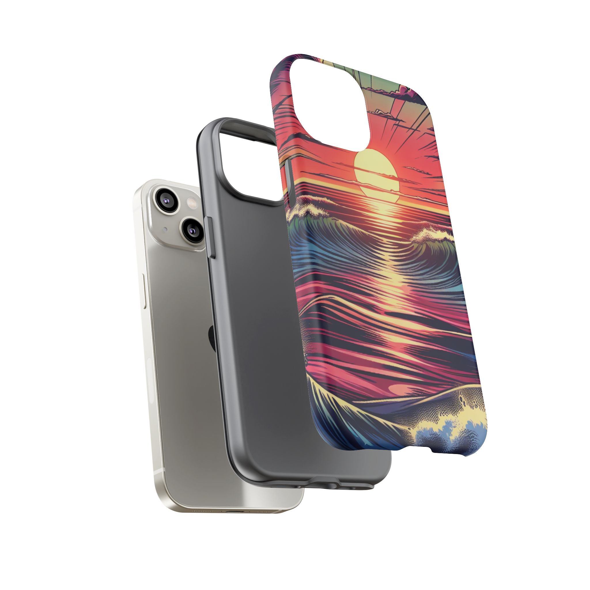 Vibrant Sunset Phone Case, Tough Cases, Beach Lover Gift, Ocean Inspired, Summer Vibes, Colorful Cell Phone Cover