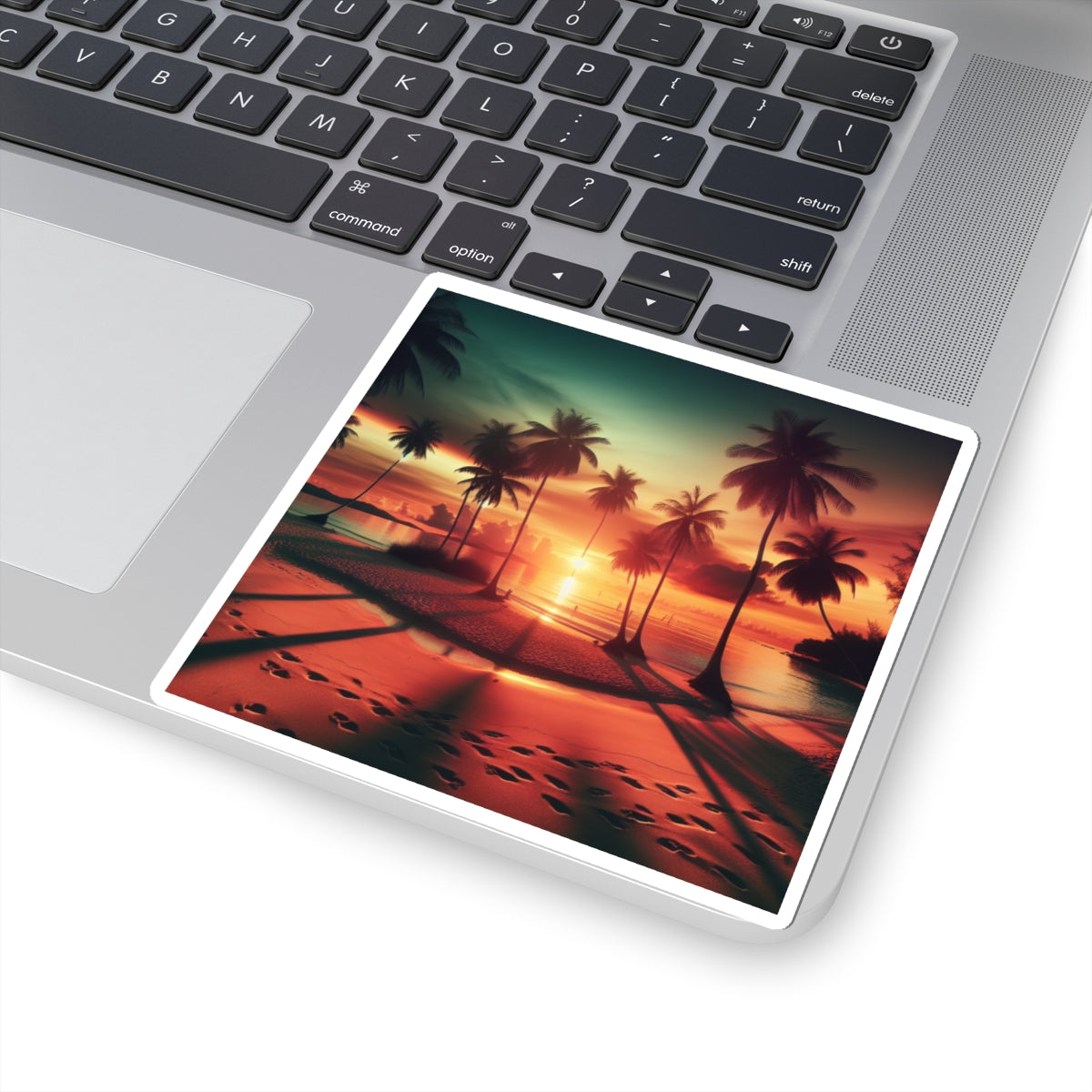 Tropical Sunset Kiss-Cut Stickers, Beach Decor, Summer Vibes, Laptop Stickers, Travel Accessories, Nature Lovers