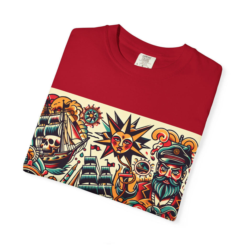Nautical Adventure T-Shirt | Pirate Art Tee, Unisex Graphic Shirt, Summer Casual Wear, Gift for Sailors, Bold Streetwear