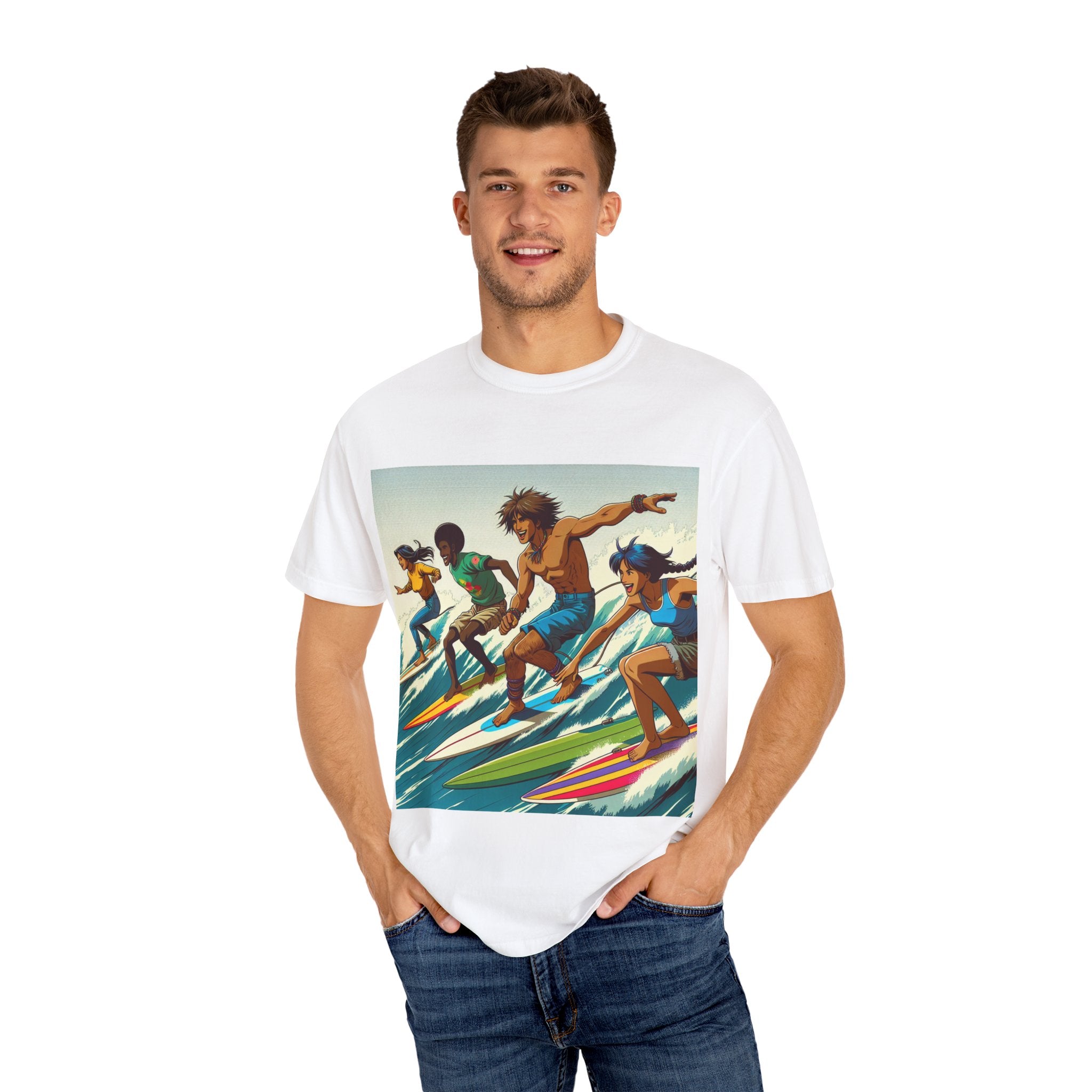 Surfing Vibes Unisex T-shirt, Beachwear, Summer Apparel, Surfing Gift, Casual Tee