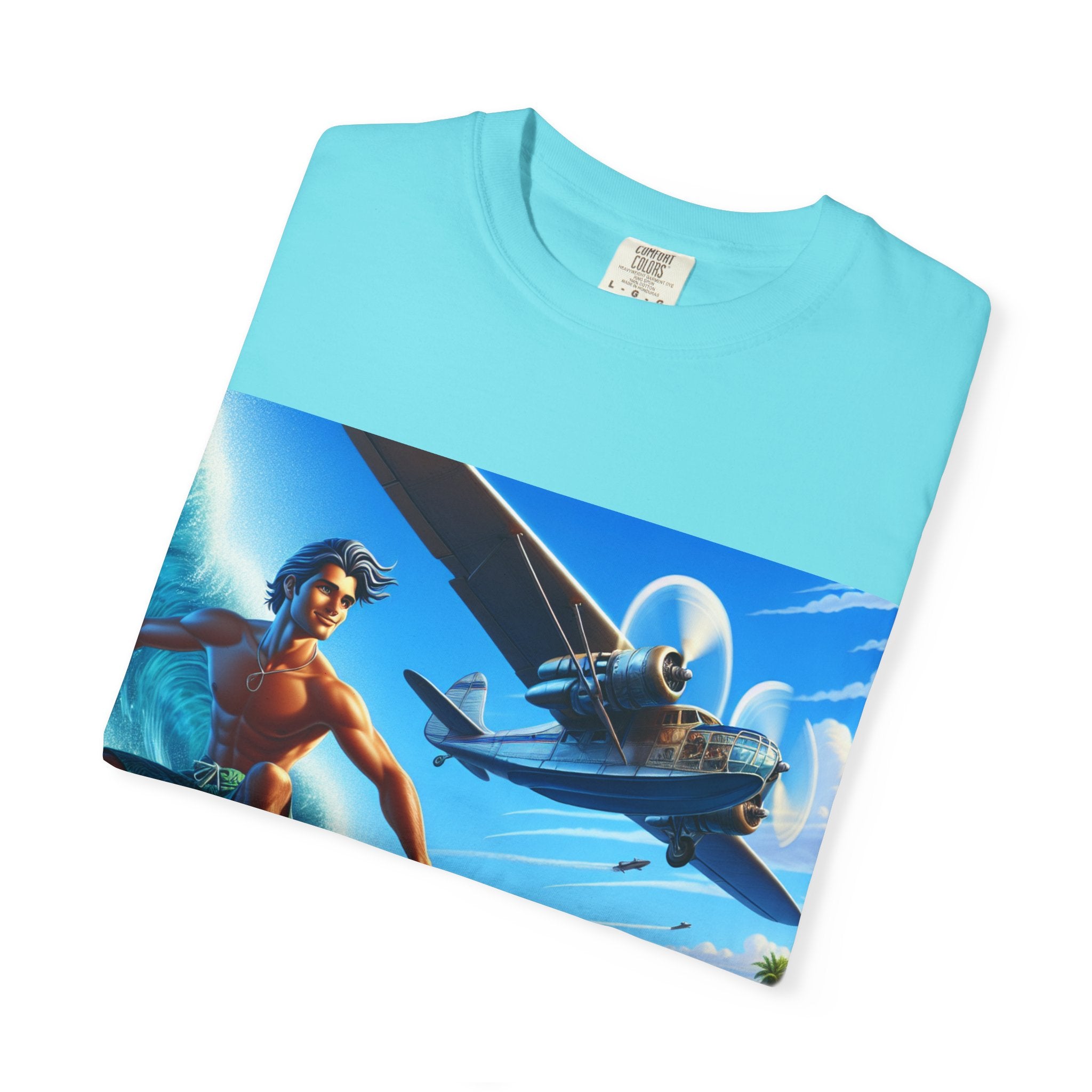 Surf Adventure Unisex T-Shirt, Perfect for Beach Lovers, Vacation Tees, Summer Apparel, Gift for Surfers and Travelers