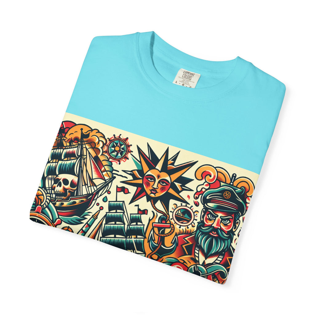 Nautical Adventure T-Shirt | Pirate Art Tee, Unisex Graphic Shirt, Summer Casual Wear, Gift for Sailors, Bold Streetwear