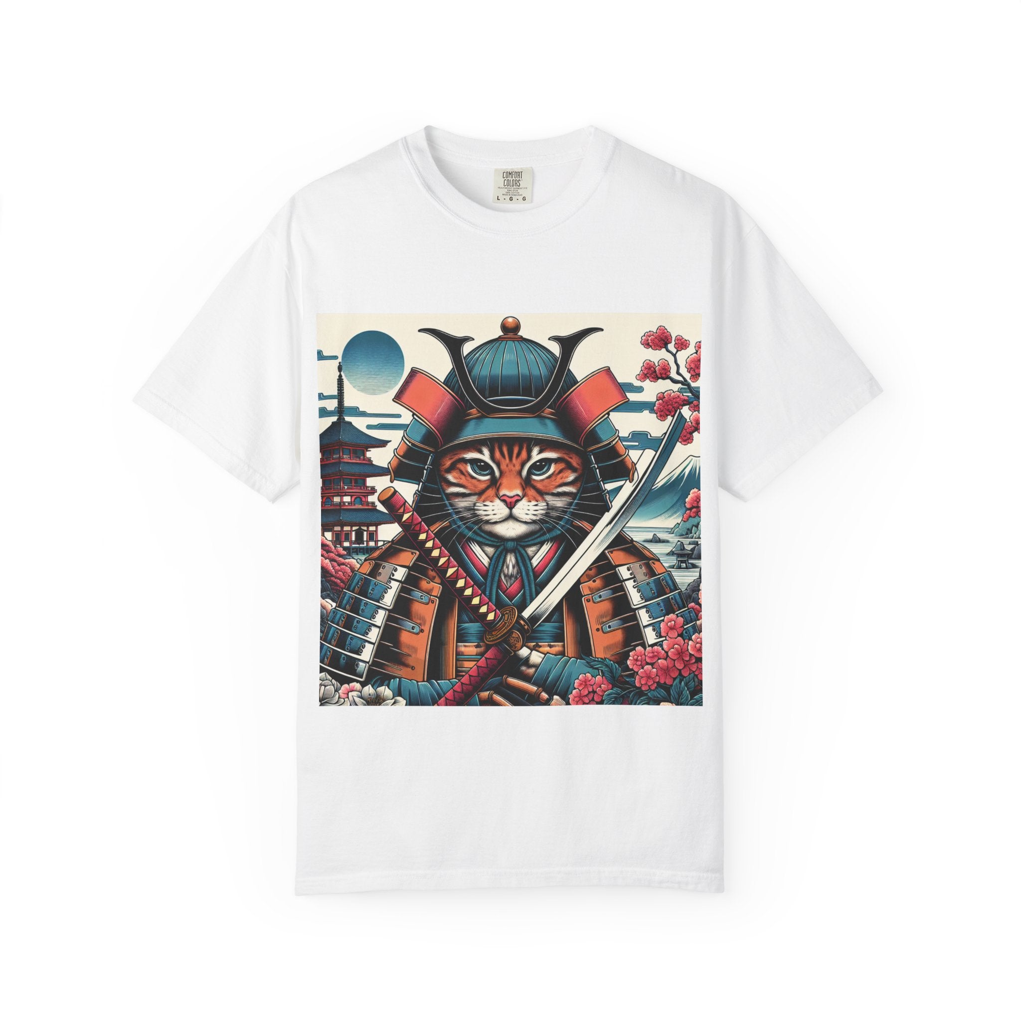 Samurai Tiger T-Shirt, Unisex Graphic Tee with Fierce Cat Design, Perfect Gift for Cat Lovers, Cool Anime Style, Unique Casual Wear