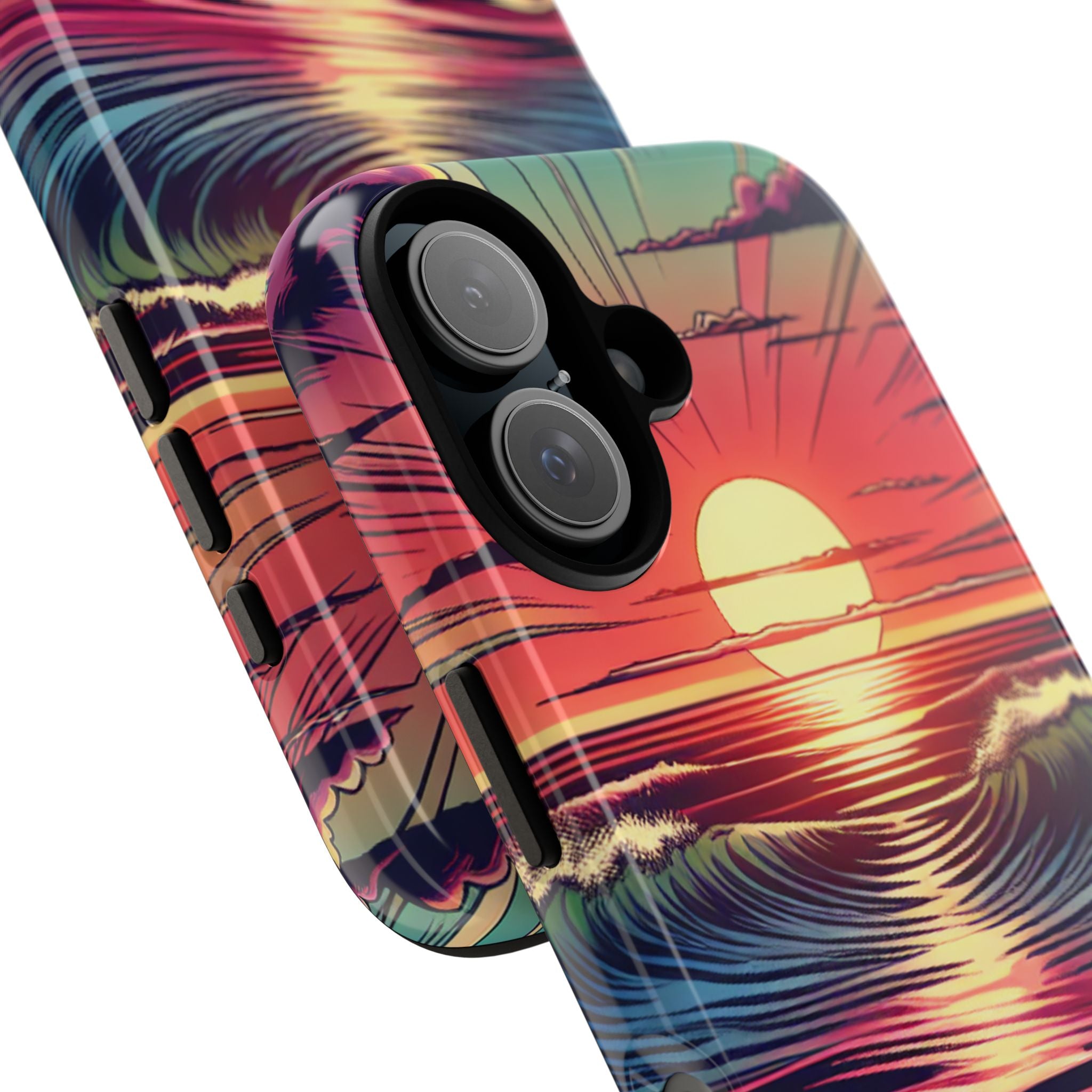 Vibrant Sunset Phone Case, Tough Cases, Beach Lover Gift, Ocean Inspired, Summer Vibes, Colorful Cell Phone Cover