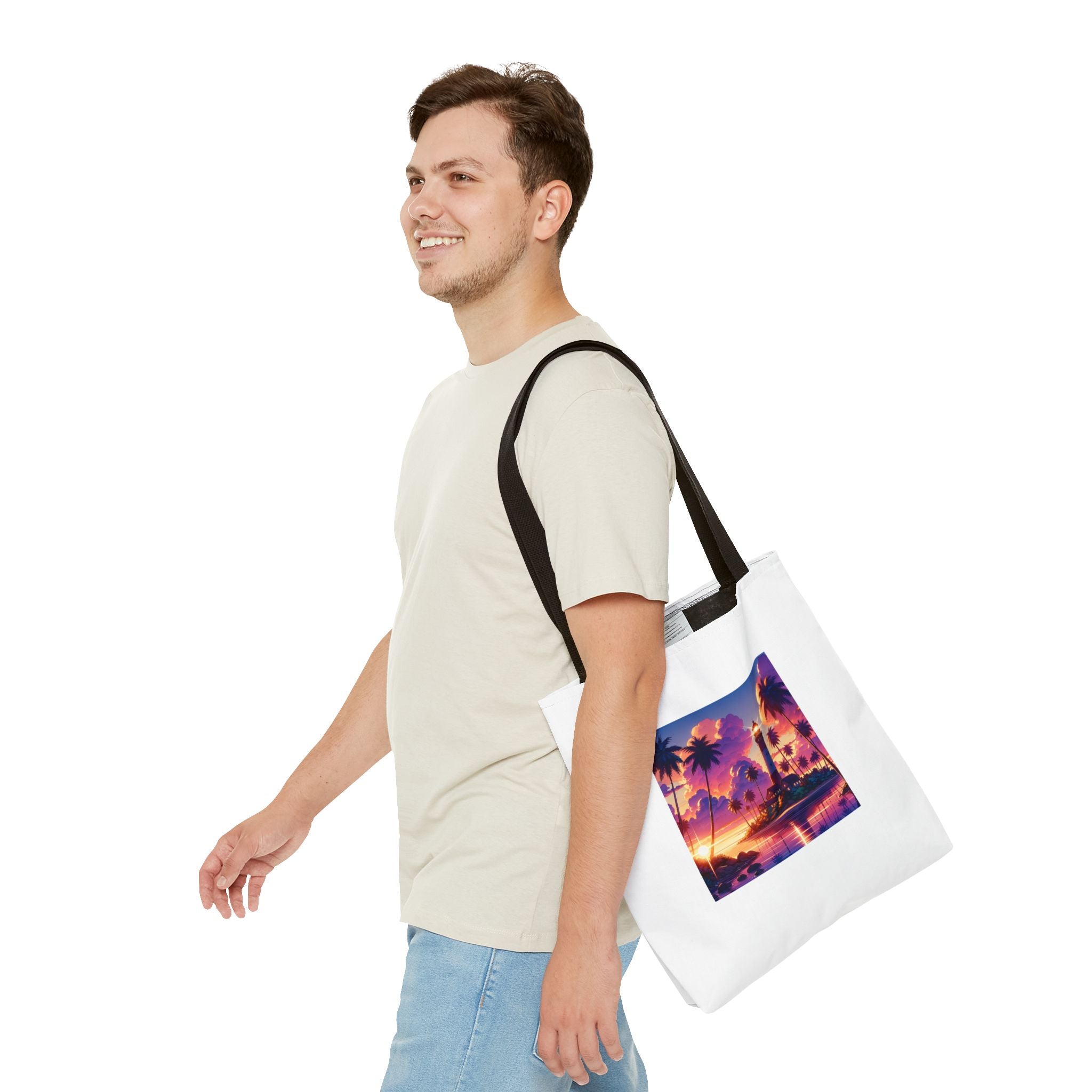 Tote Bag with Lighthouse Design | Beach Bag, Travel Tote, Vacation Accessory, Gift for Ocean Lovers, Summer Tote