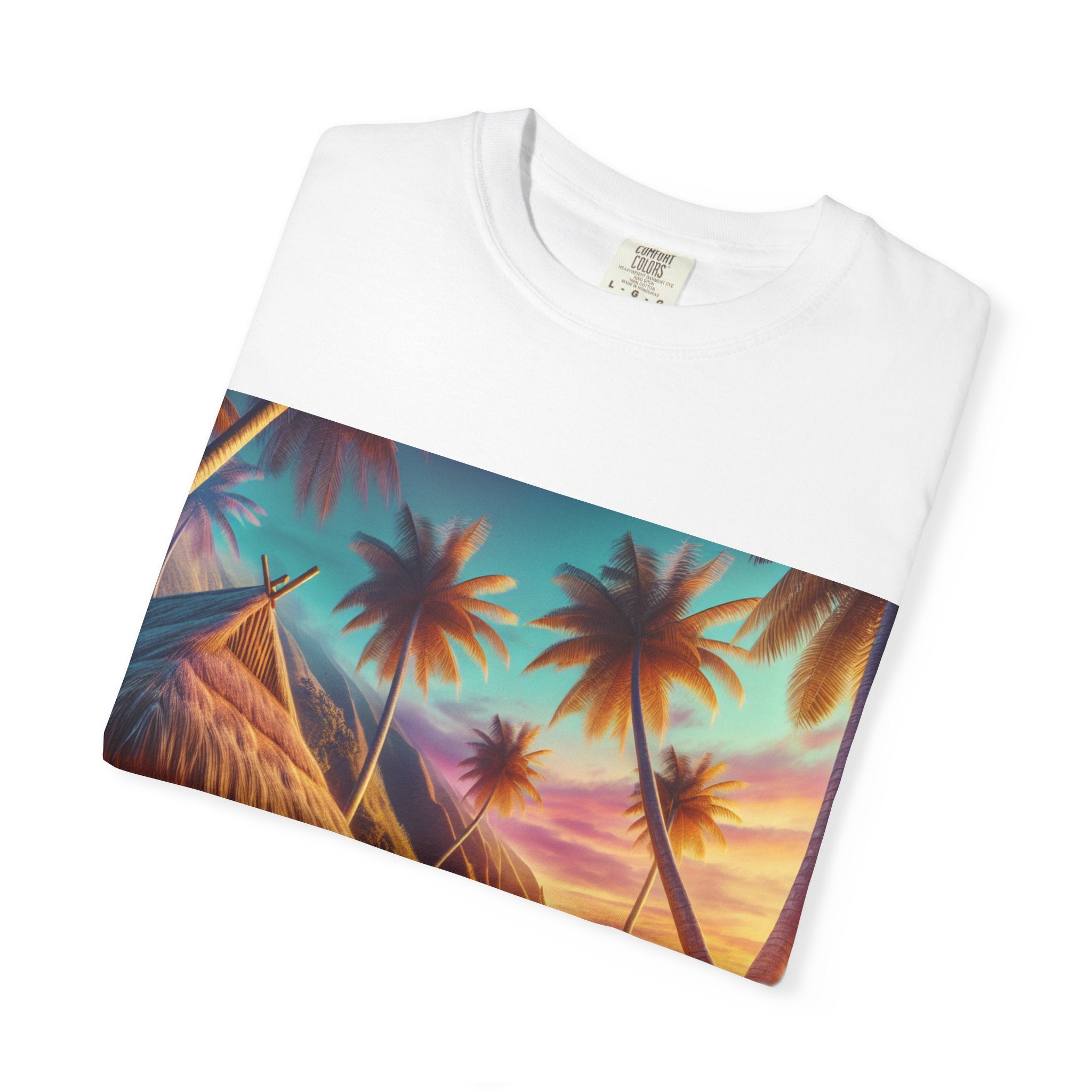 Tropical Sunset T-shirt - Beach Vibes, Summer Wear, Vacation Tee, Surfer Gift, Relaxation Apparel
