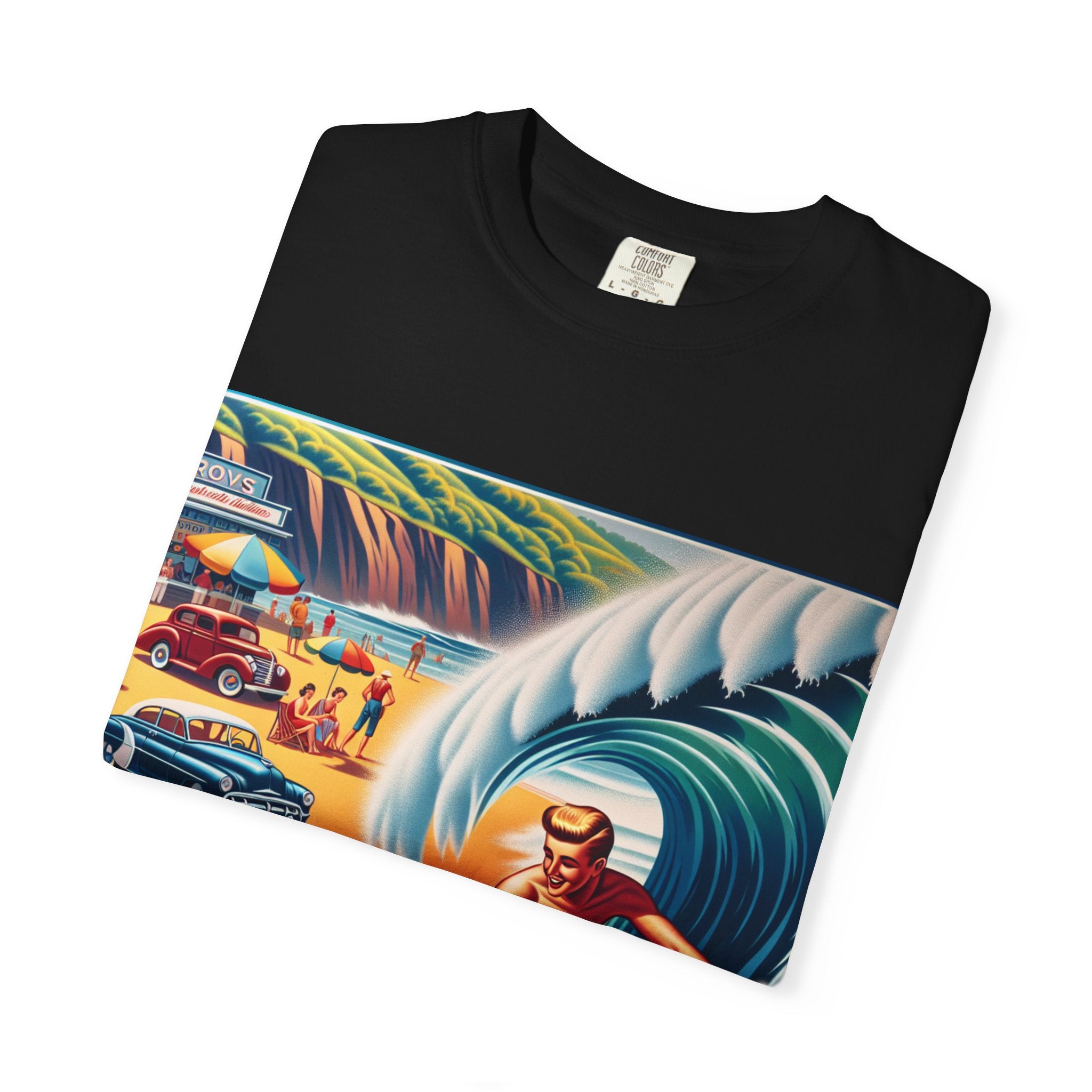 Vintage Surfing T-Shirt, Beach Vibes Tee, Unisex Garment-Dyed Shirt, Summer Apparel, Perfect for Surfers, Surfing Lovers Gift
