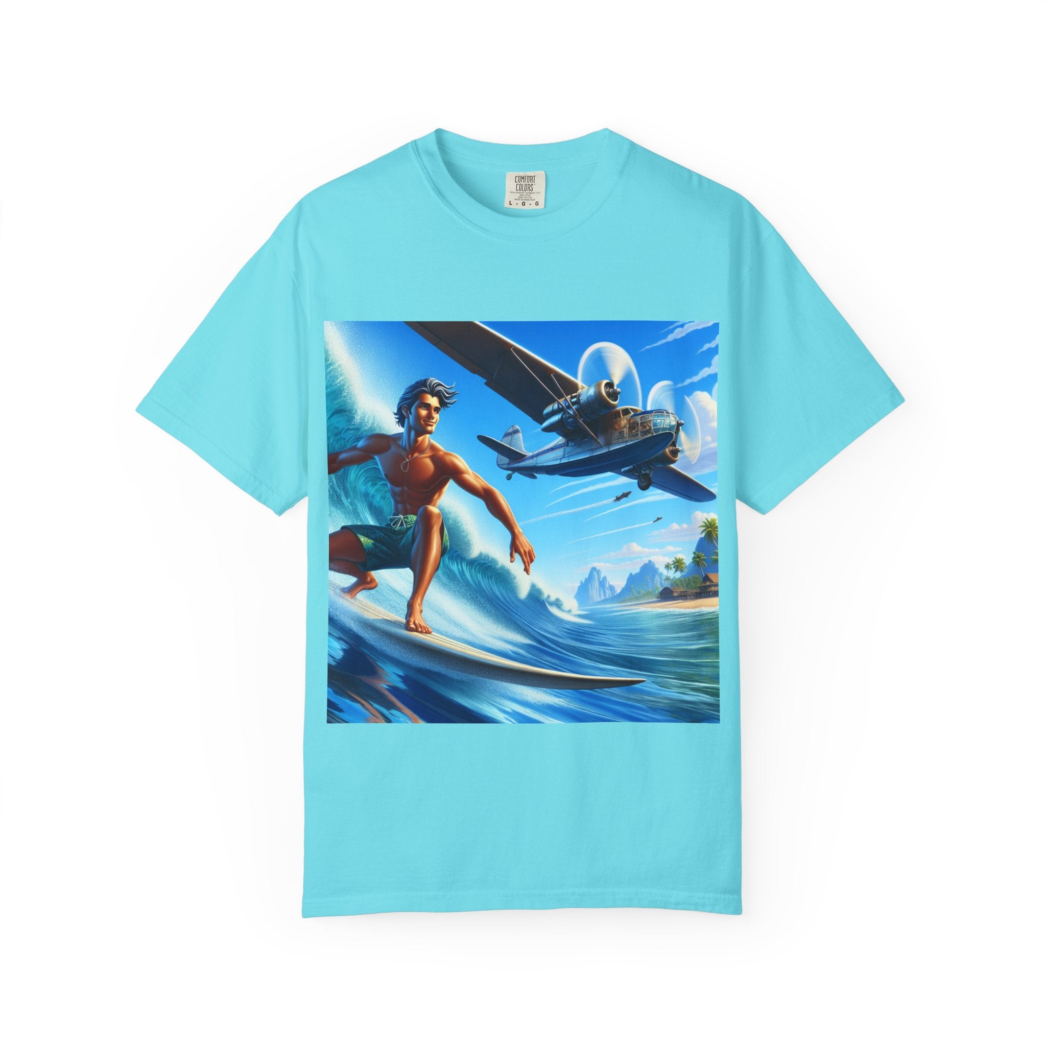 Surf Adventure Unisex T-Shirt, Perfect for Beach Lovers, Vacation Tees, Summer Apparel, Gift for Surfers and Travelers
