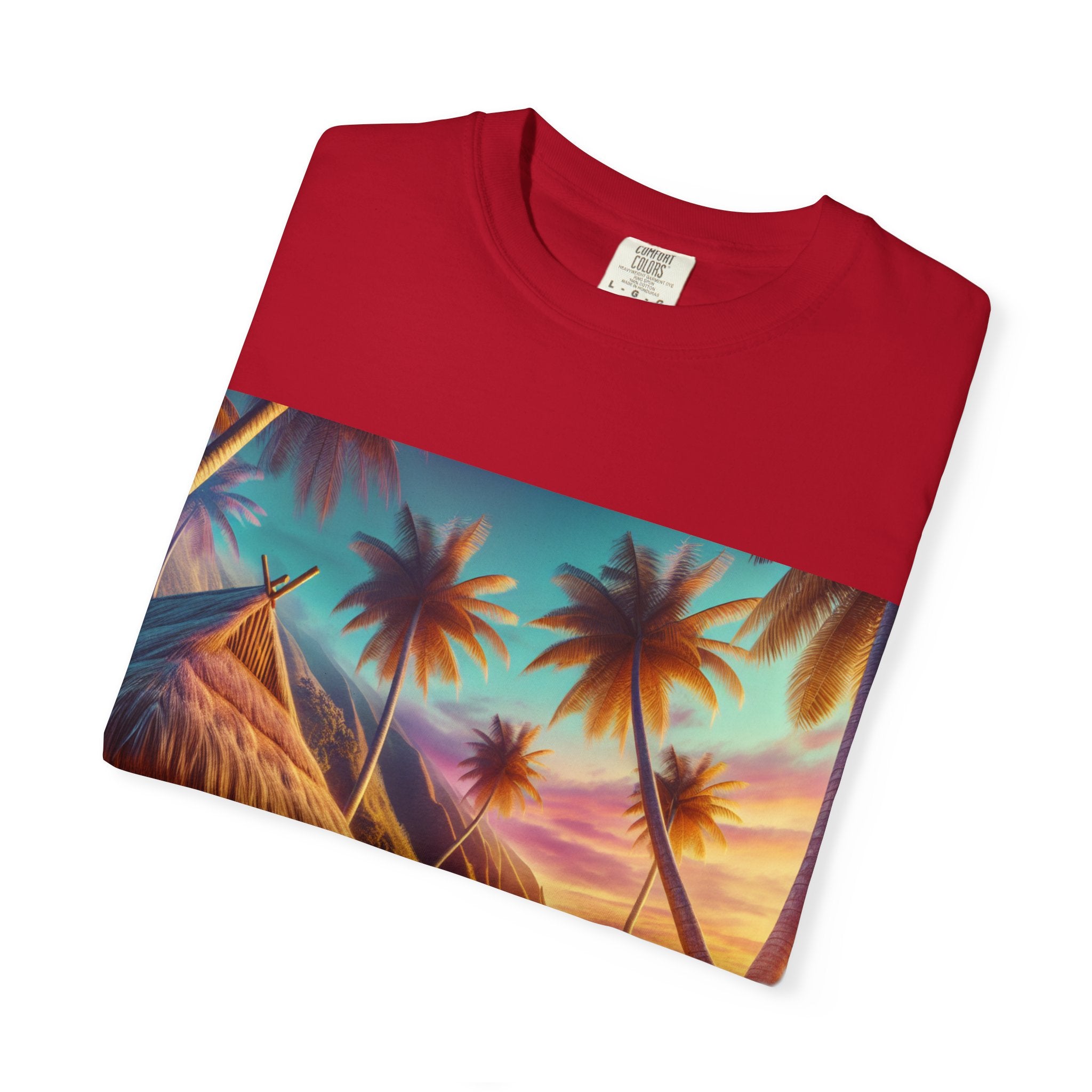Tropical Sunset T-shirt - Beach Vibes, Summer Wear, Vacation Tee, Surfer Gift, Relaxation Apparel