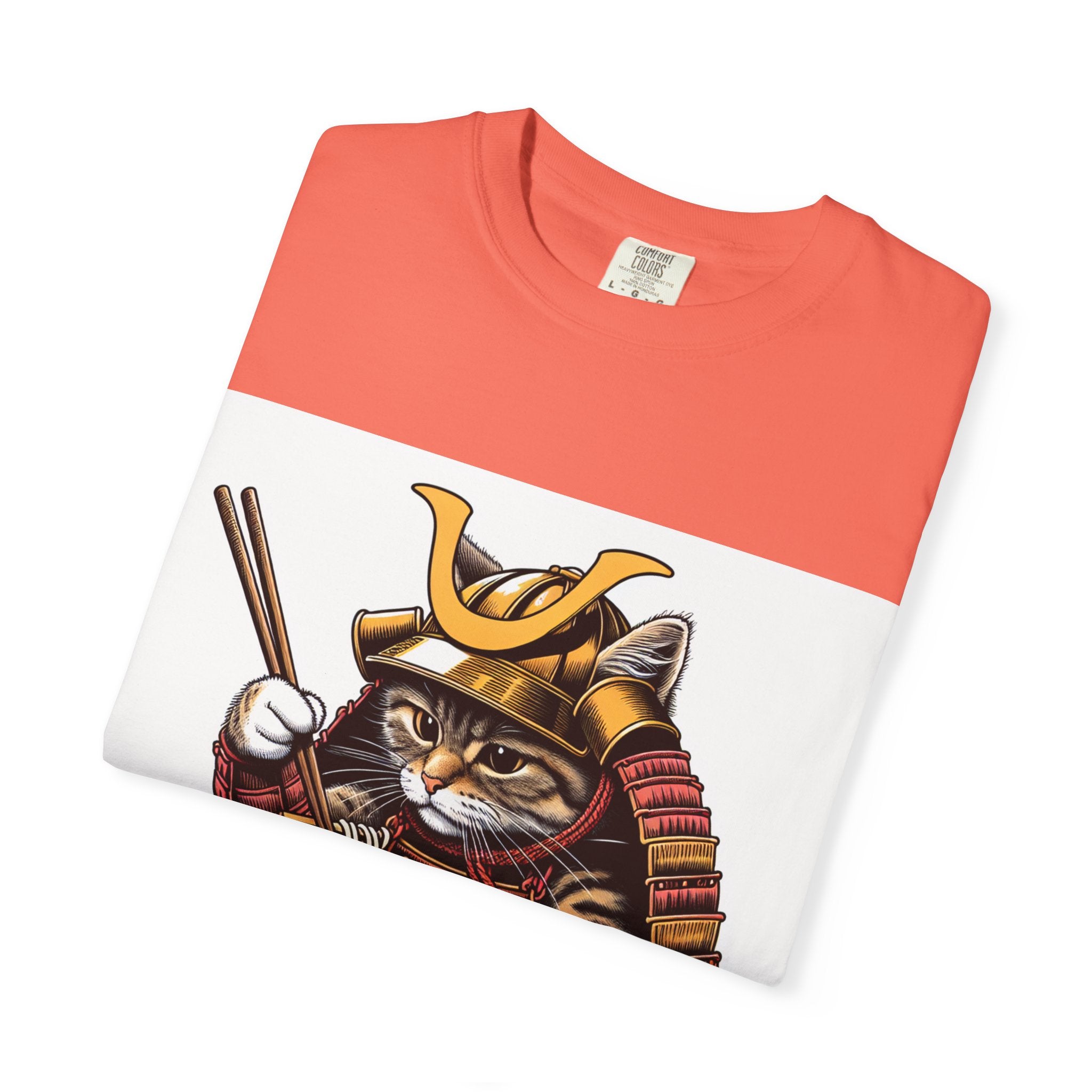 Samurai Cat T-Shirt | Cute Kitten Shirt, Animal Lover Gift, Pet Enthusiast Tee, Unique Graphic Top, Fun Conversation Starter