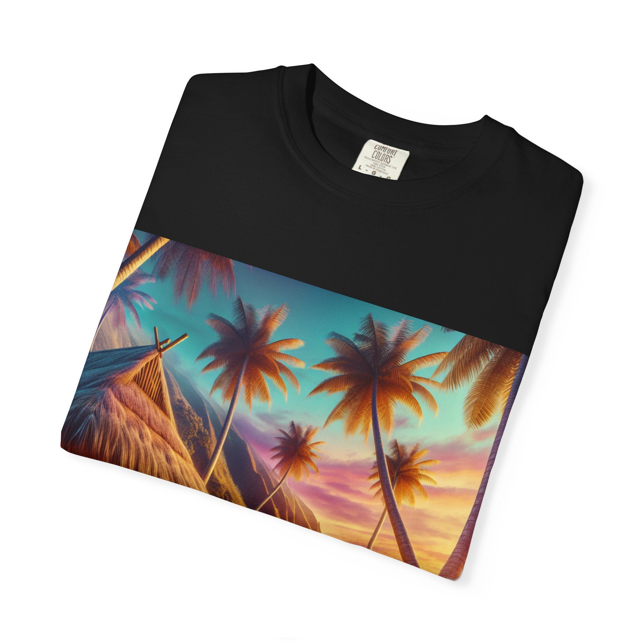 Tropical Sunset T-shirt - Beach Vibes, Summer Wear, Vacation Tee, Surfer Gift, Relaxation Apparel