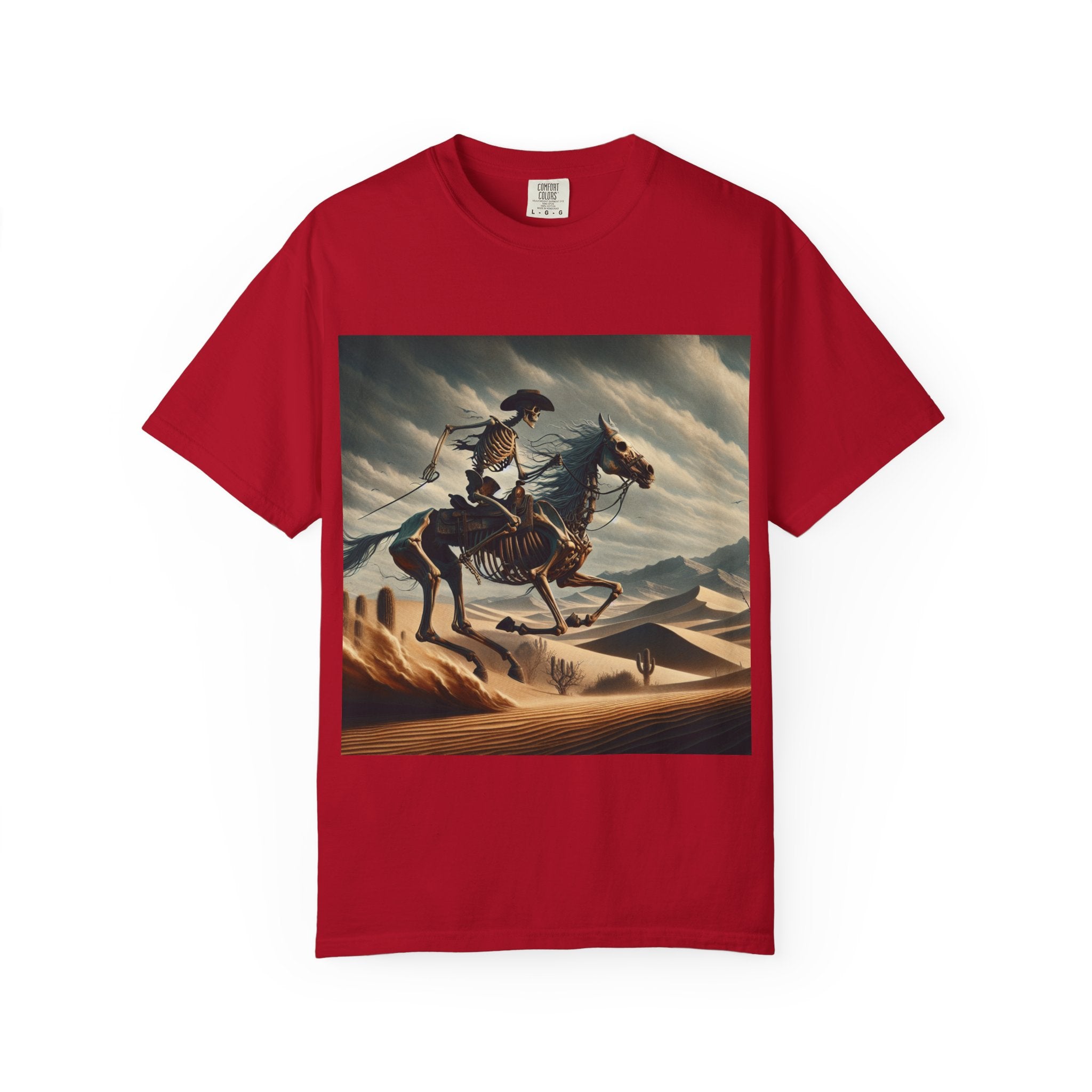 Skeleton Horse Rider T-Shirt, Unisex Graphic Tee for Halloween, Gift for Animal Lovers, Casual Wear, Vintage Style Apparel