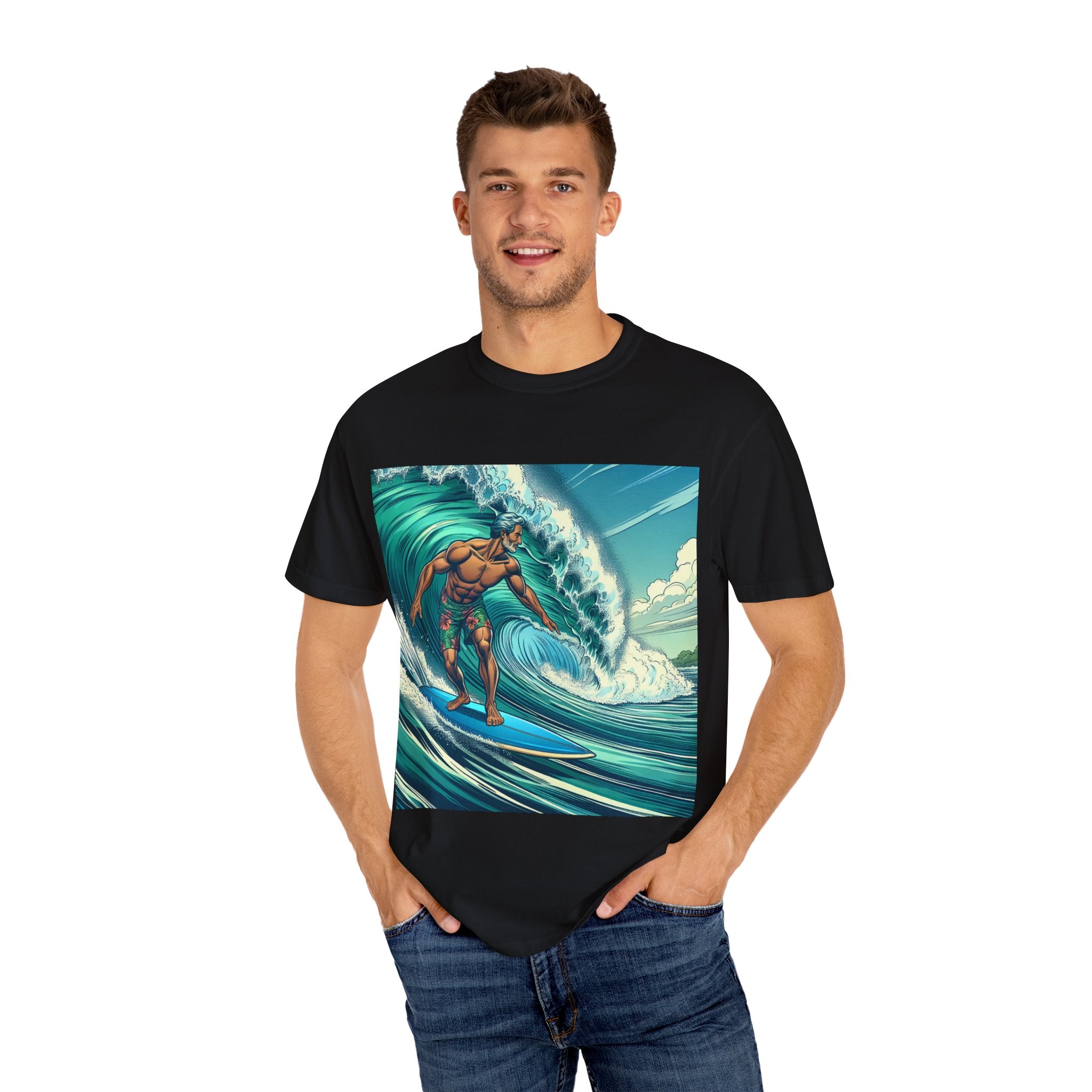 Surf Vibe Unisex Garment-Dyed T-shirt, Beach Apparel, Casual Wear, Summer Gift, Outdoor Fun, Surfing Enthusiast