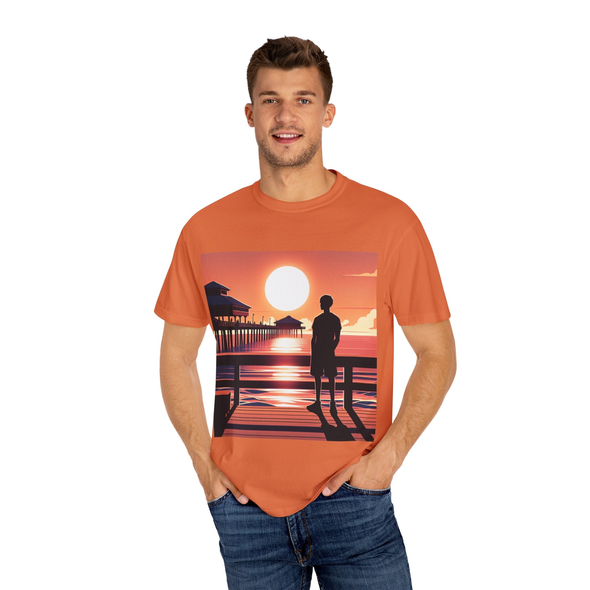 Sunset Vibes Unisex T-shirt | Nature Lover Gift, Relaxed Fit Tee, Casual Summer Wear, Art-Inspired Apparel, Travel T-shirt