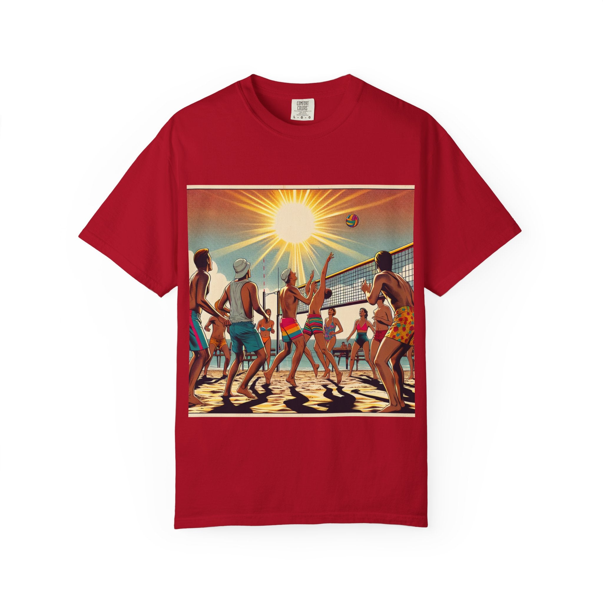Beach Volleyball Vibes Unisex Garment-Dyed T-shirt | Summer Style, Casual Wear, Gift for Him/Her, Beach Day Essential, Vacation Outfit
