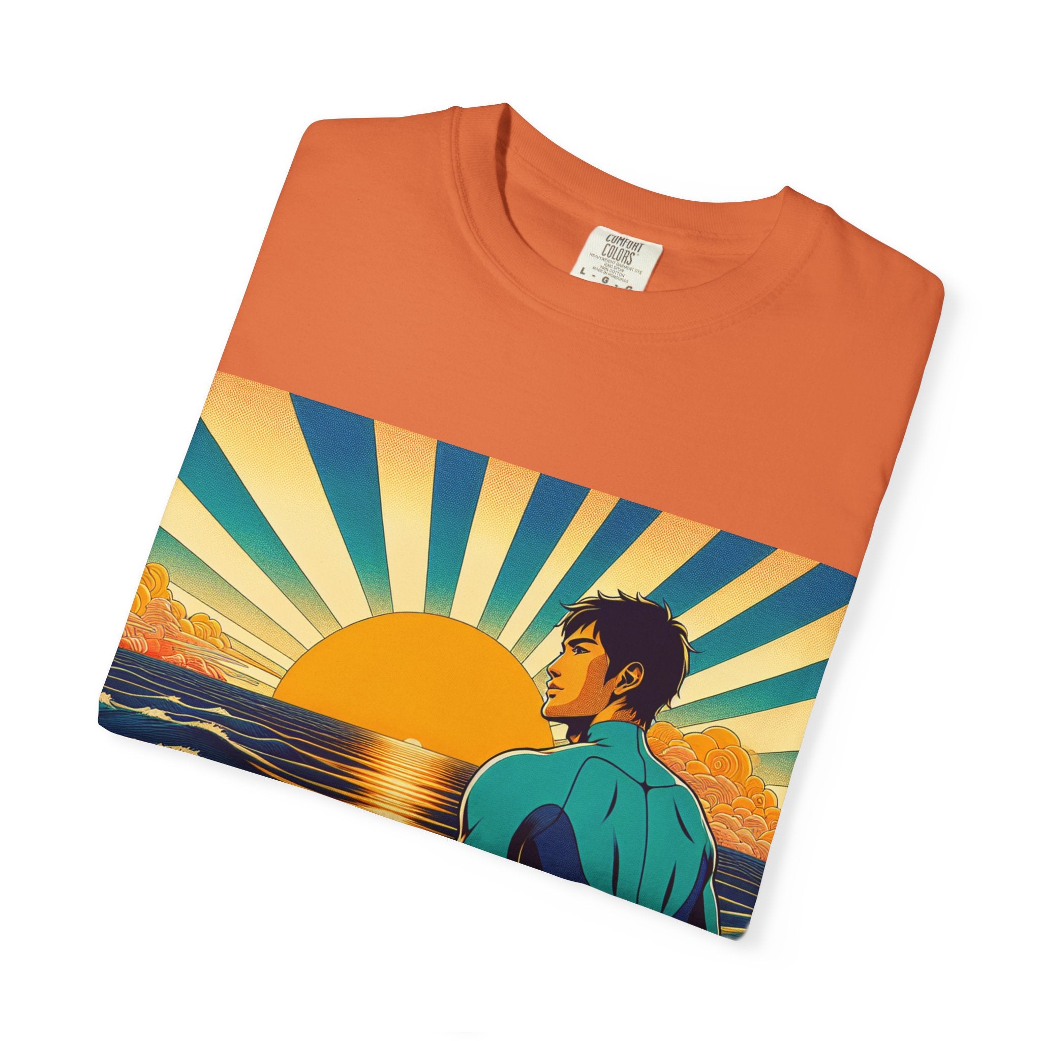 Sunset Surf Unisex T-Shirt, Beachwear, Summer Style, Ocean Lover Gift, Cool Casual Tee, Surfing Enthusiast Apparel
