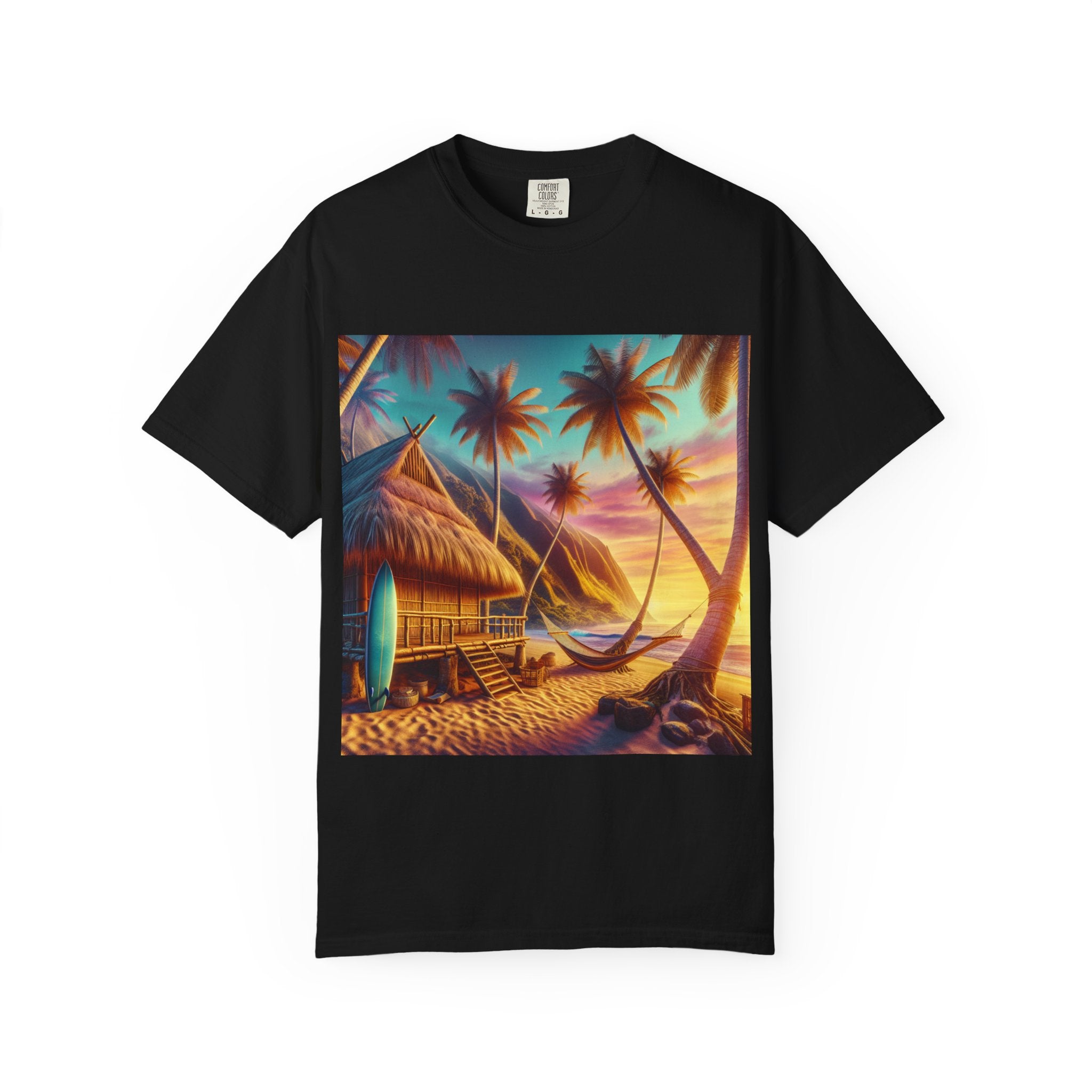 Tropical Sunset T-shirt - Beach Vibes, Summer Wear, Vacation Tee, Surfer Gift, Relaxation Apparel