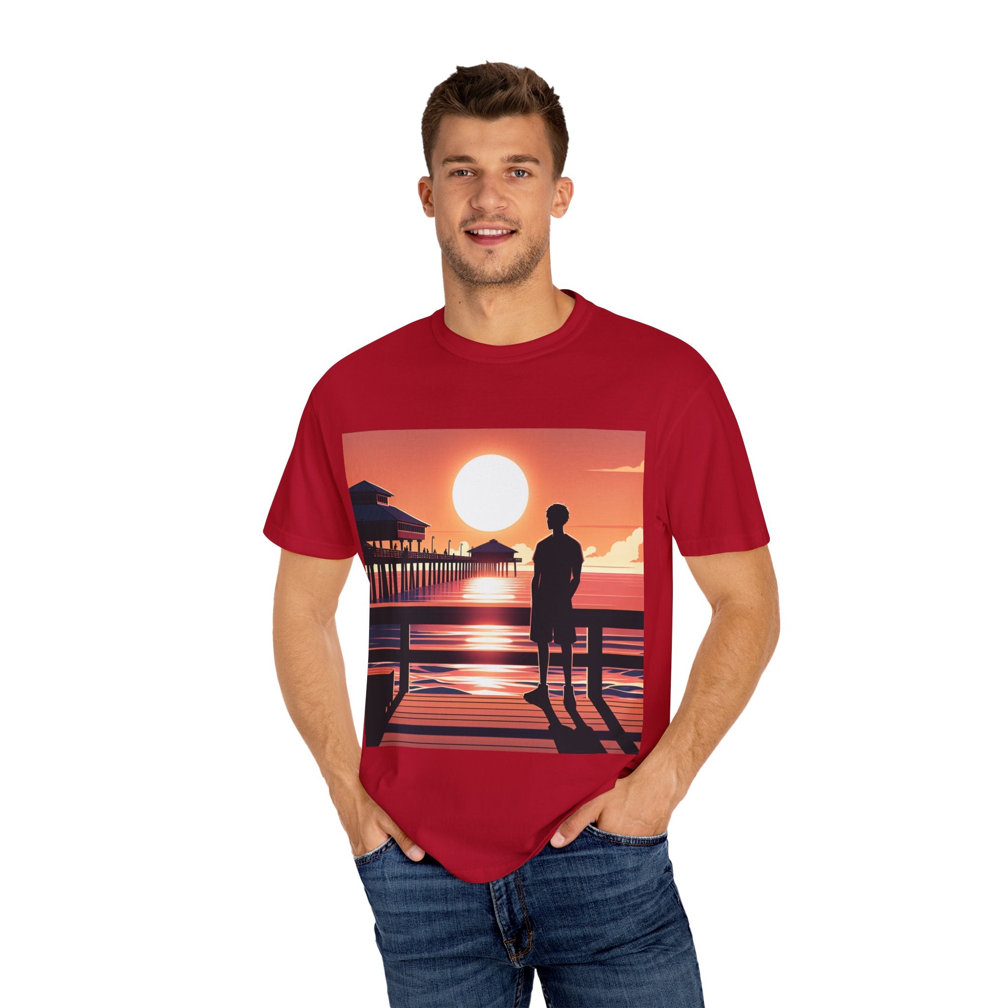 Sunset Vibes Unisex T-shirt | Nature Lover Gift, Relaxed Fit Tee, Casual Summer Wear, Art-Inspired Apparel, Travel T-shirt