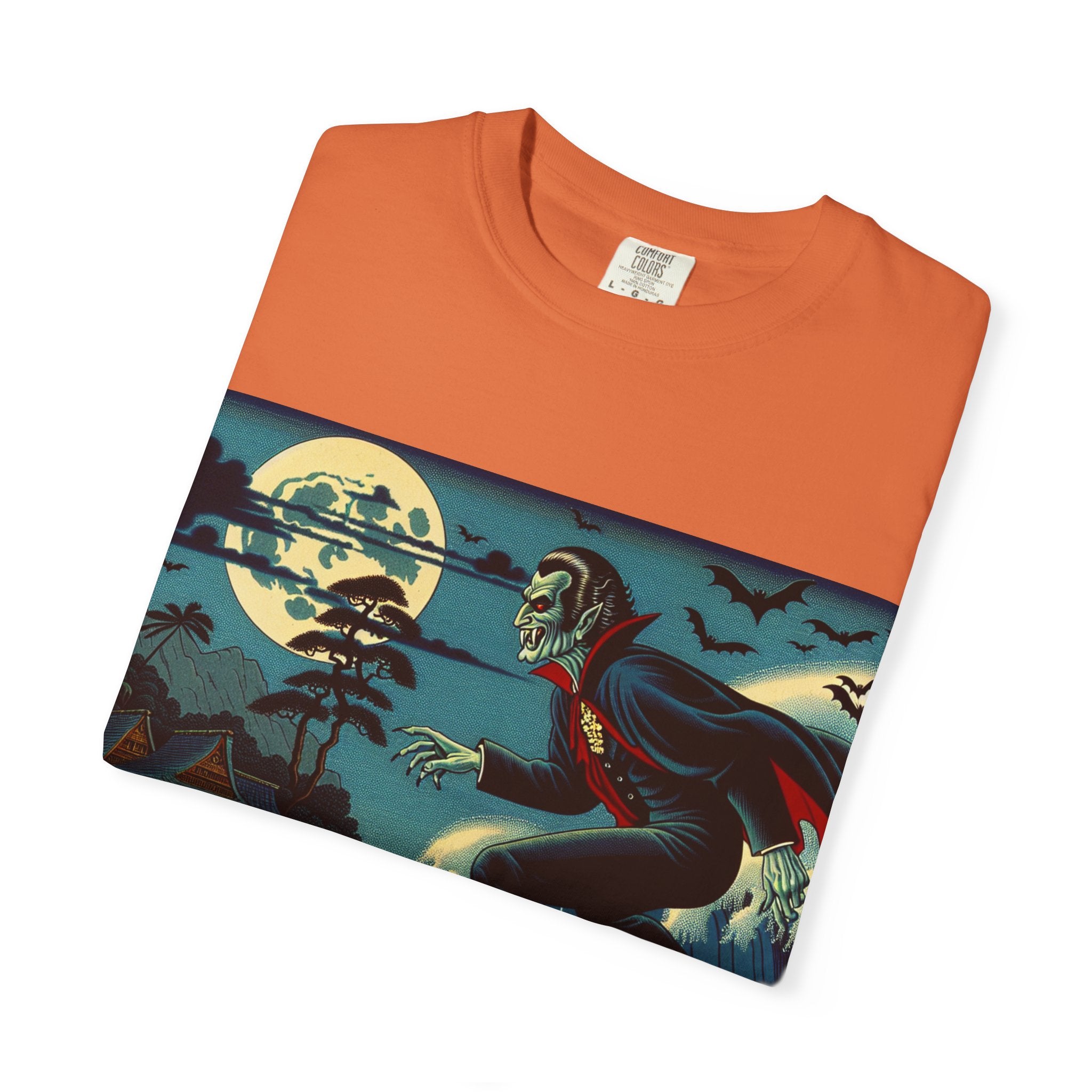 Surfing Vampire T-Shirt, Halloween Shirt, Unisex Graphic Tee, Casual Wear for Surf Lovers, Spooky Summer Fashion