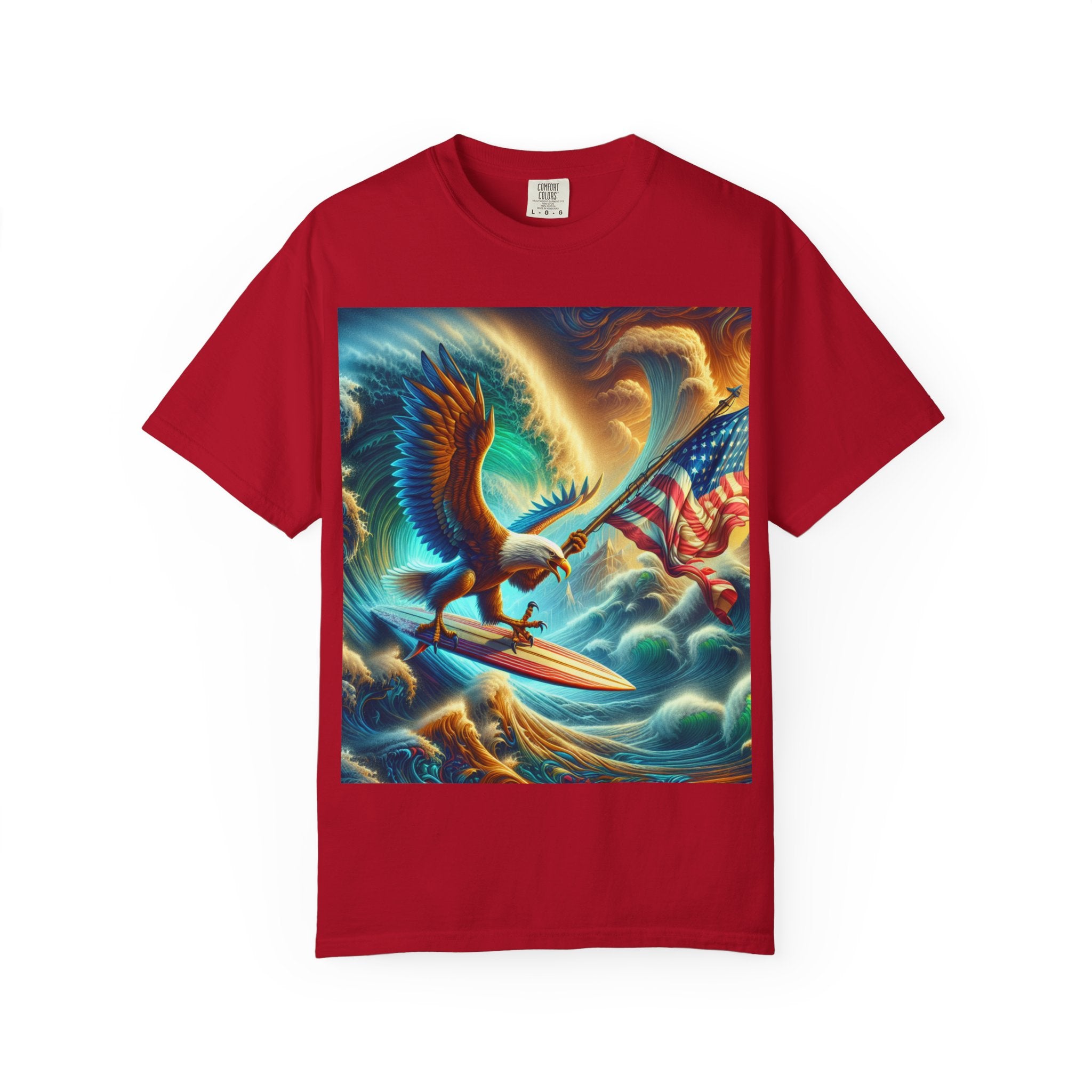 Patriotic Eagle T-Shirt, Unisex Garment-Dyed Tee, American Pride Shirt, Surfing Eagle Graphic Tee, Independence Day Apparel, Gifts for [...]