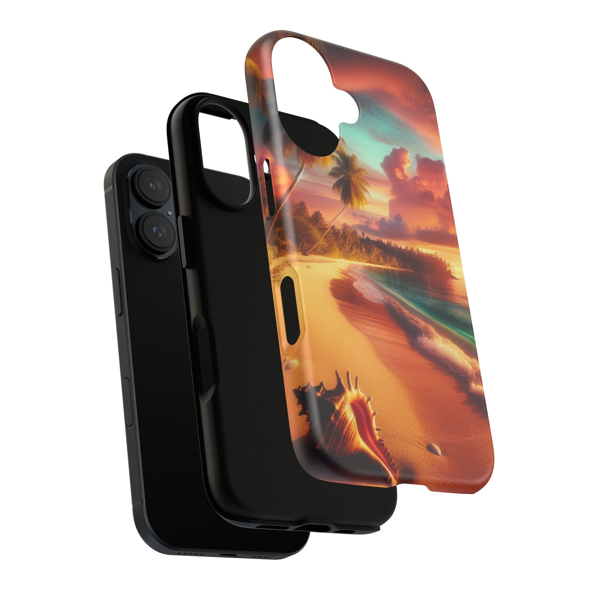 Tough Cases Beach Sunset Phone Case, Tropical Vibe, Gift for Vacation Lovers, Summer Accessory, Shell Design Decor