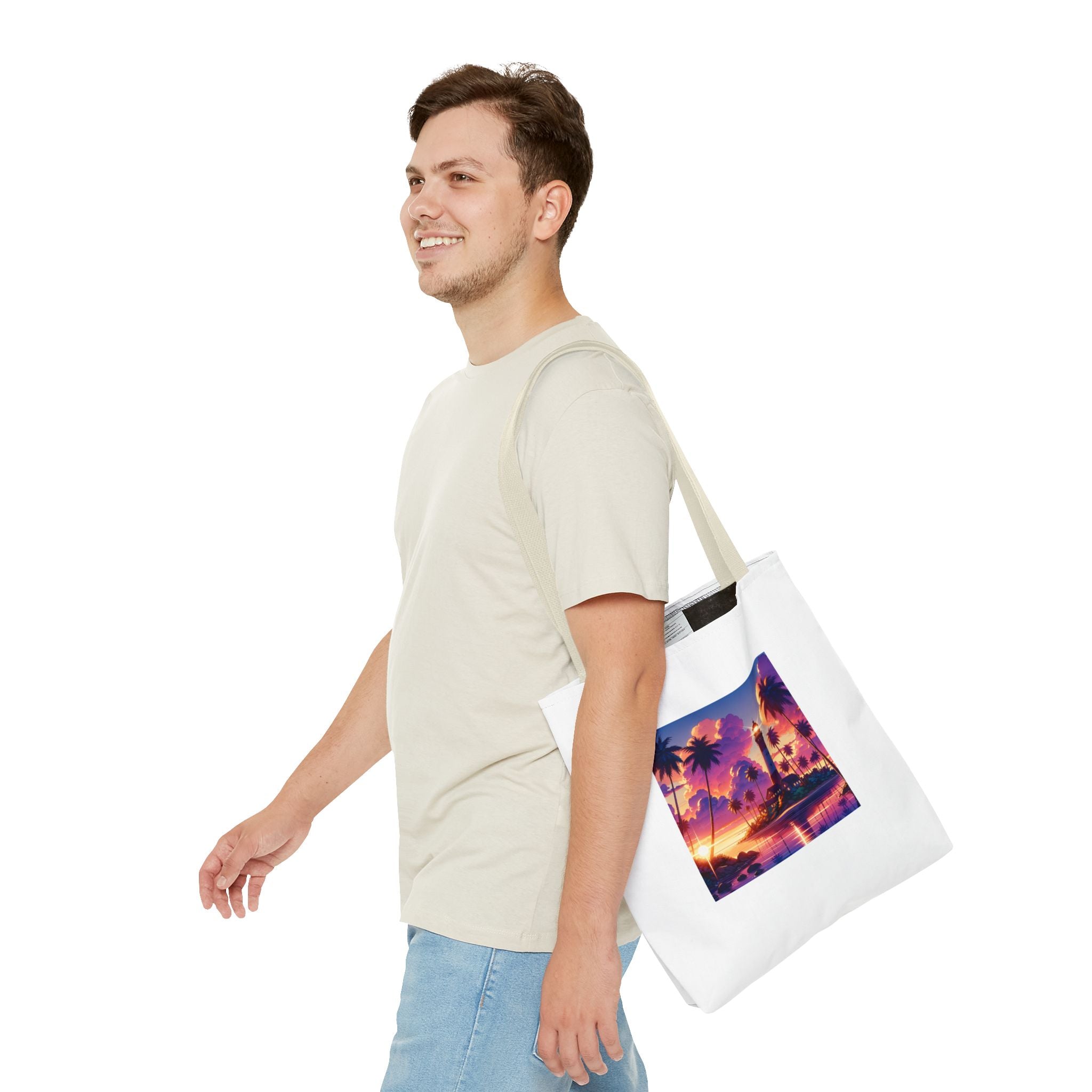 Tote Bag with Lighthouse Design | Beach Bag, Travel Tote, Vacation Accessory, Gift for Ocean Lovers, Summer Tote