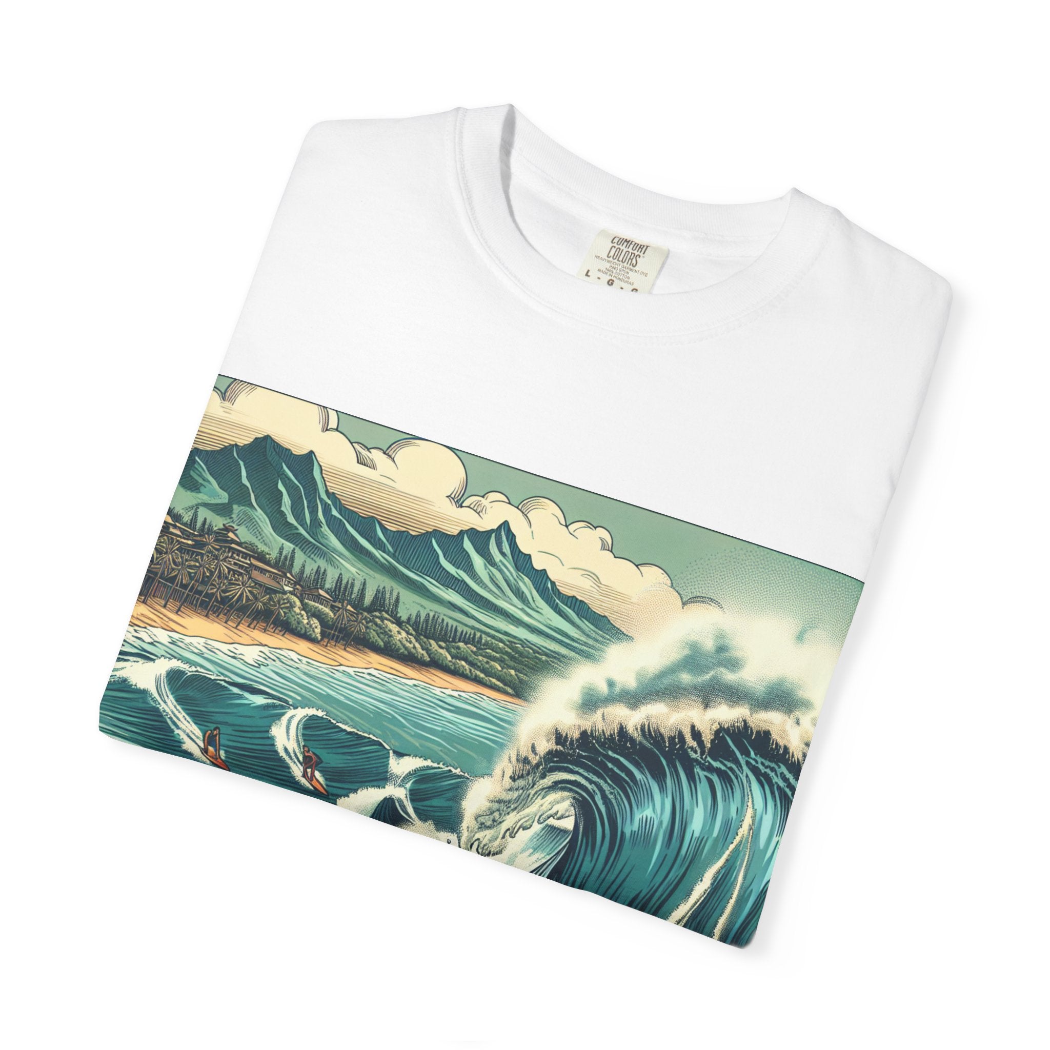 Surfing Waves T-Shirt, Relaxed Summer Style, Beach Lovers Gift, Unisex Tee, Vintage Surf Art, Summer Fun Apparel