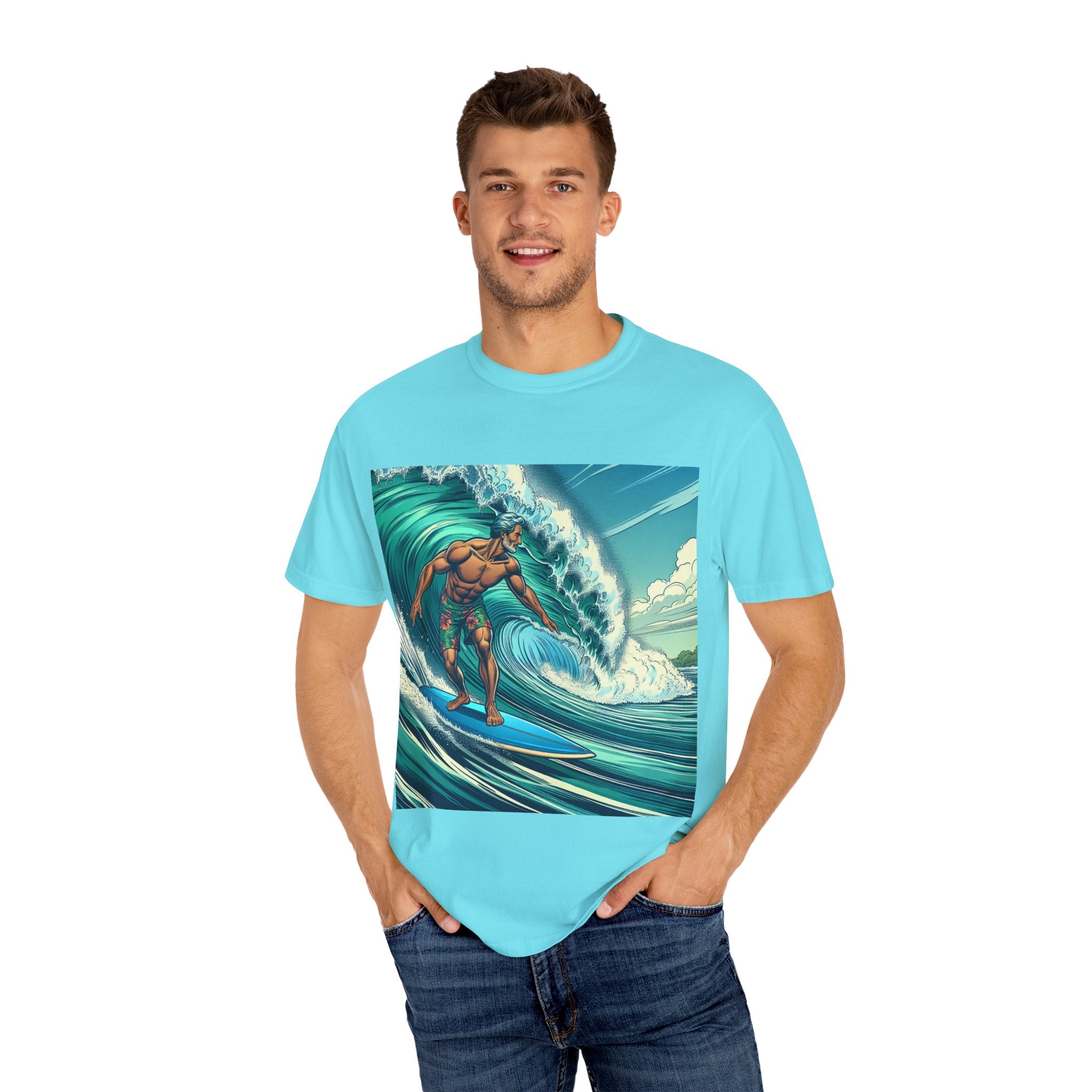 Surf Vibe Unisex Garment-Dyed T-shirt, Beach Apparel, Casual Wear, Summer Gift, Outdoor Fun, Surfing Enthusiast