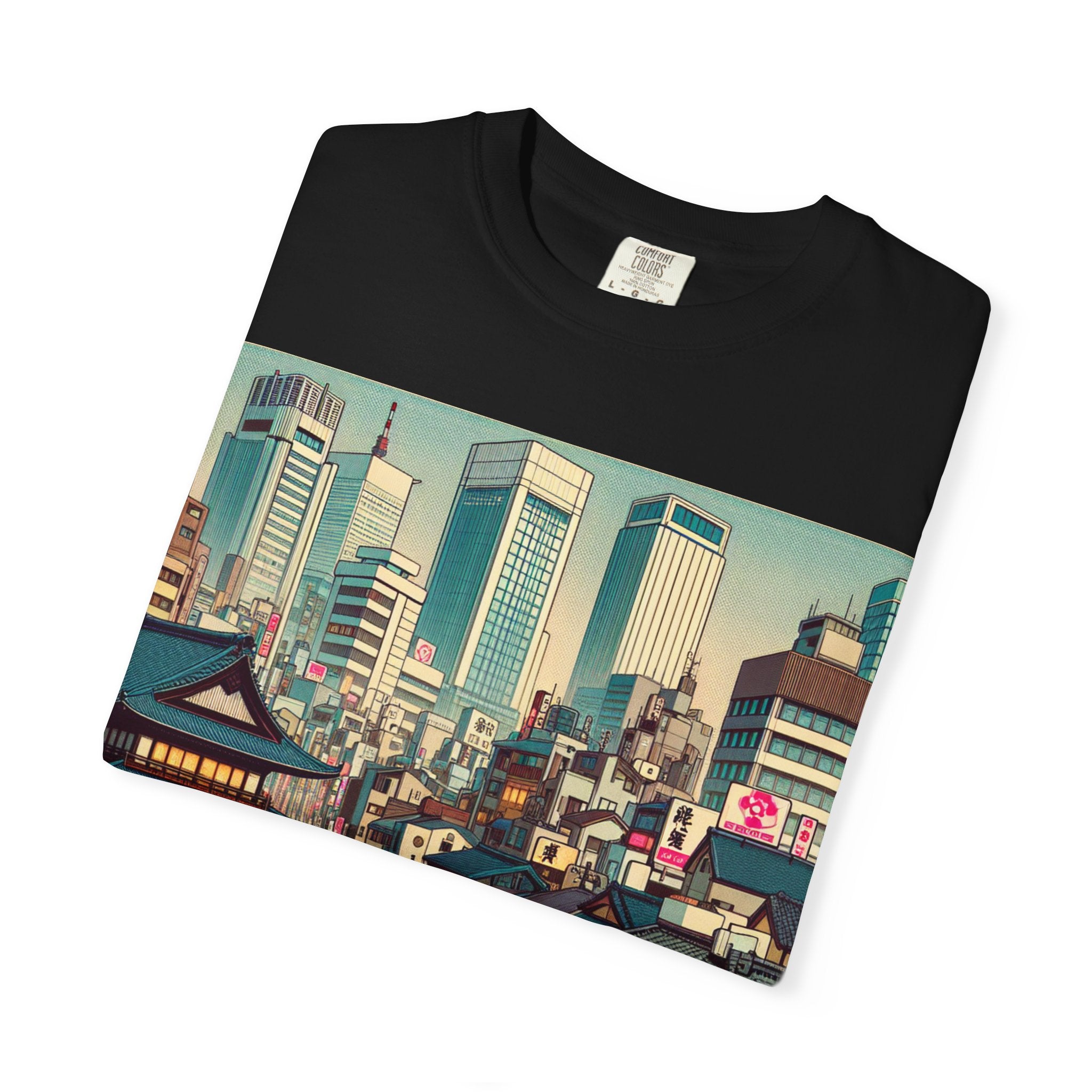 Urban Landscape Graphic T-Shirt | Street Art Tee, Casual Wear, Gift for Travelers, Relaxed Fit, Unique Cityscape Design