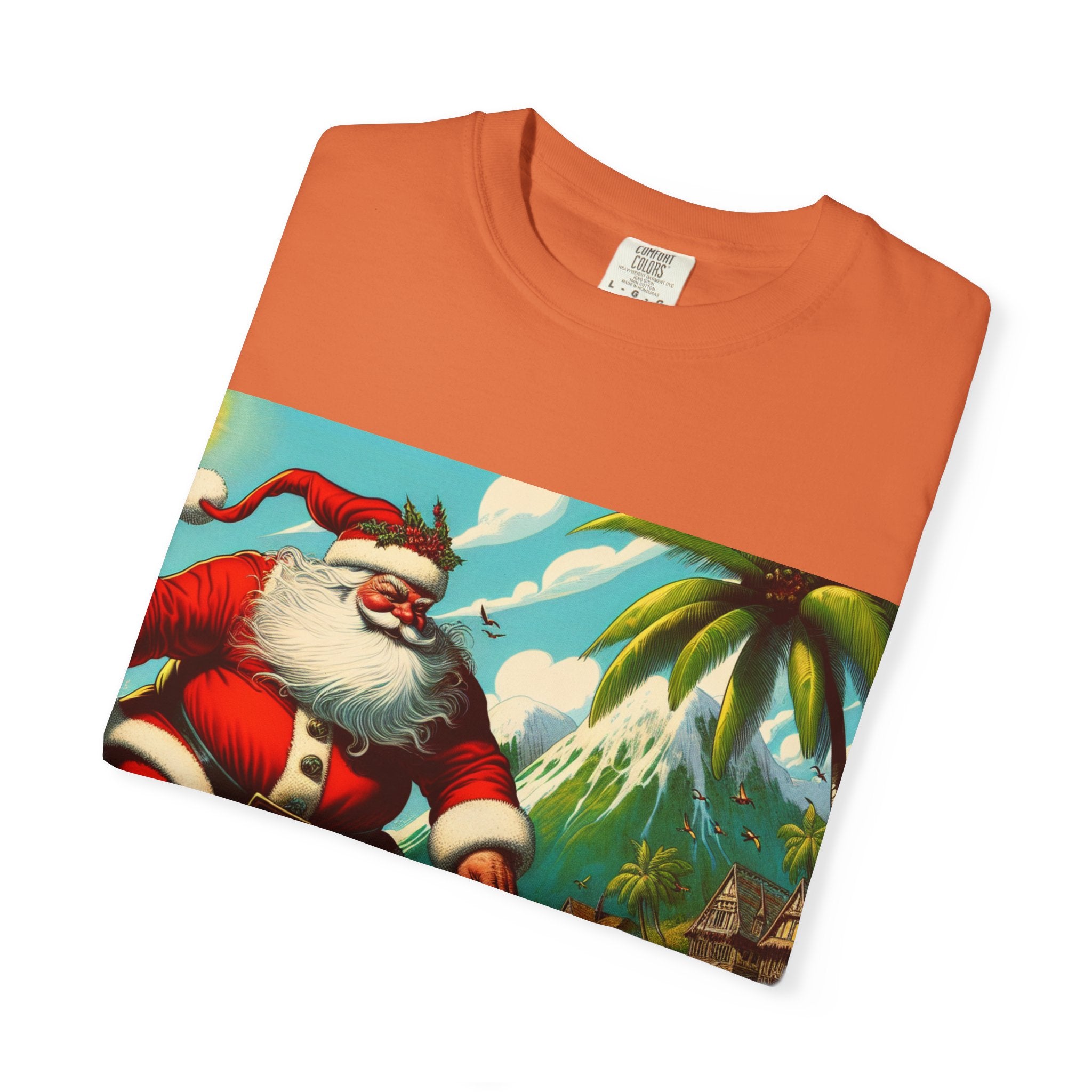 Surfing Santa Unisex T-Shirt, Christmas Tee, Holiday Wear, Funny T-Shirt, Summer Vibes, Gift for Him/Her, Beach Apparel