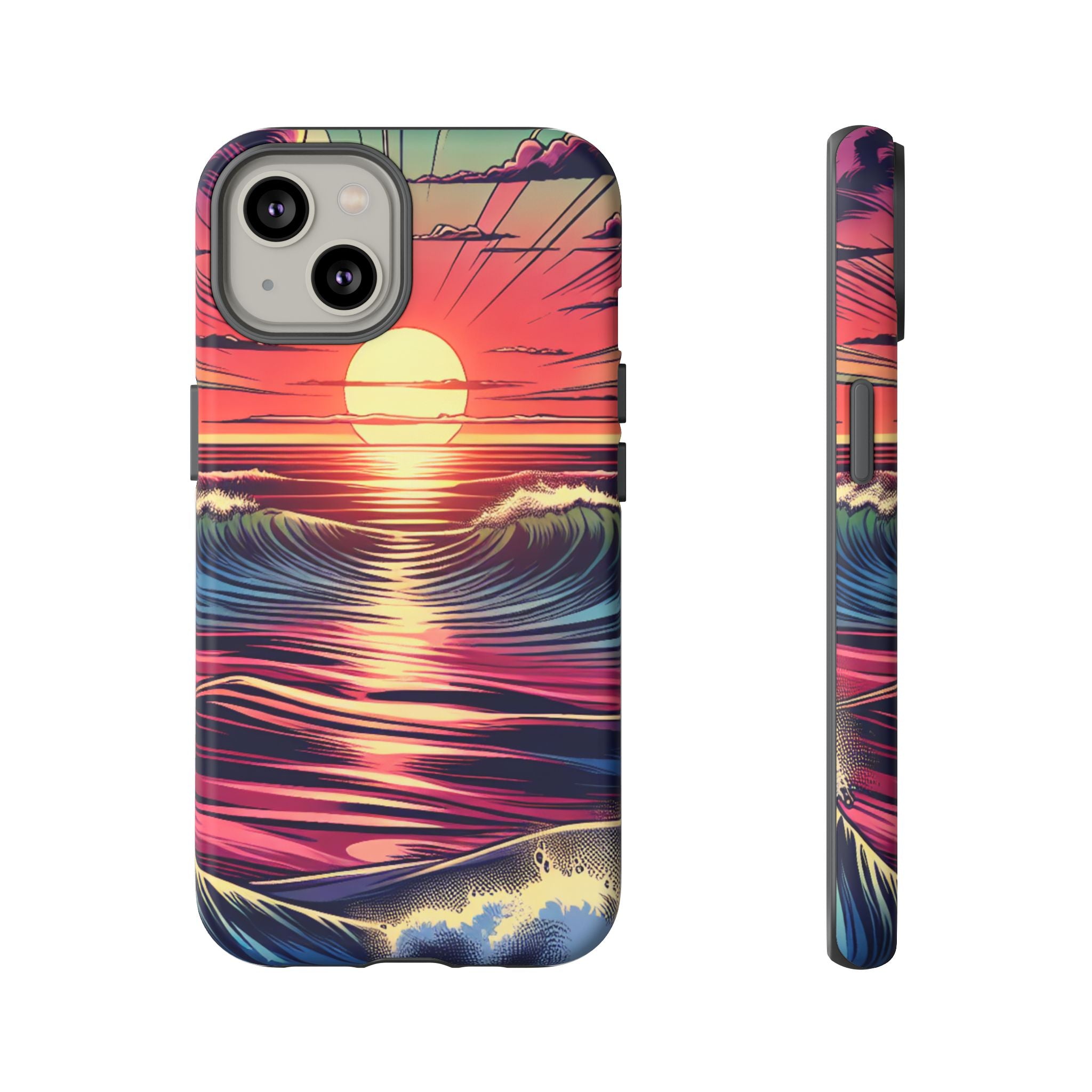 Vibrant Sunset Phone Case, Tough Cases, Beach Lover Gift, Ocean Inspired, Summer Vibes, Colorful Cell Phone Cover